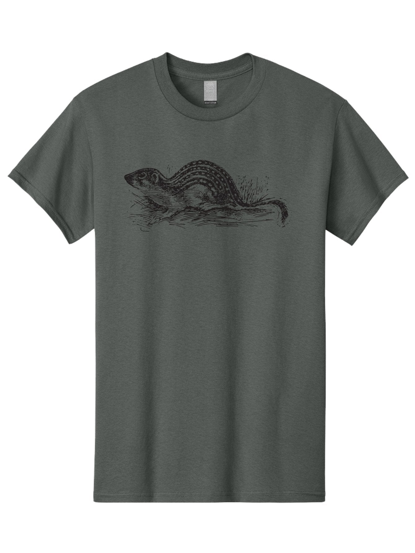 Squirrel-1 Men'S Graphic Tee, 100% Cotton, Comfortable Casual Summer Wear, Machine Washable, Chipmunk Illustration, Rodent Artwork, Wildlife Design, Nature Graphics, Black And White Drawing, Detailed Texture, Forest Creature, Sketch Art Aad954 13
