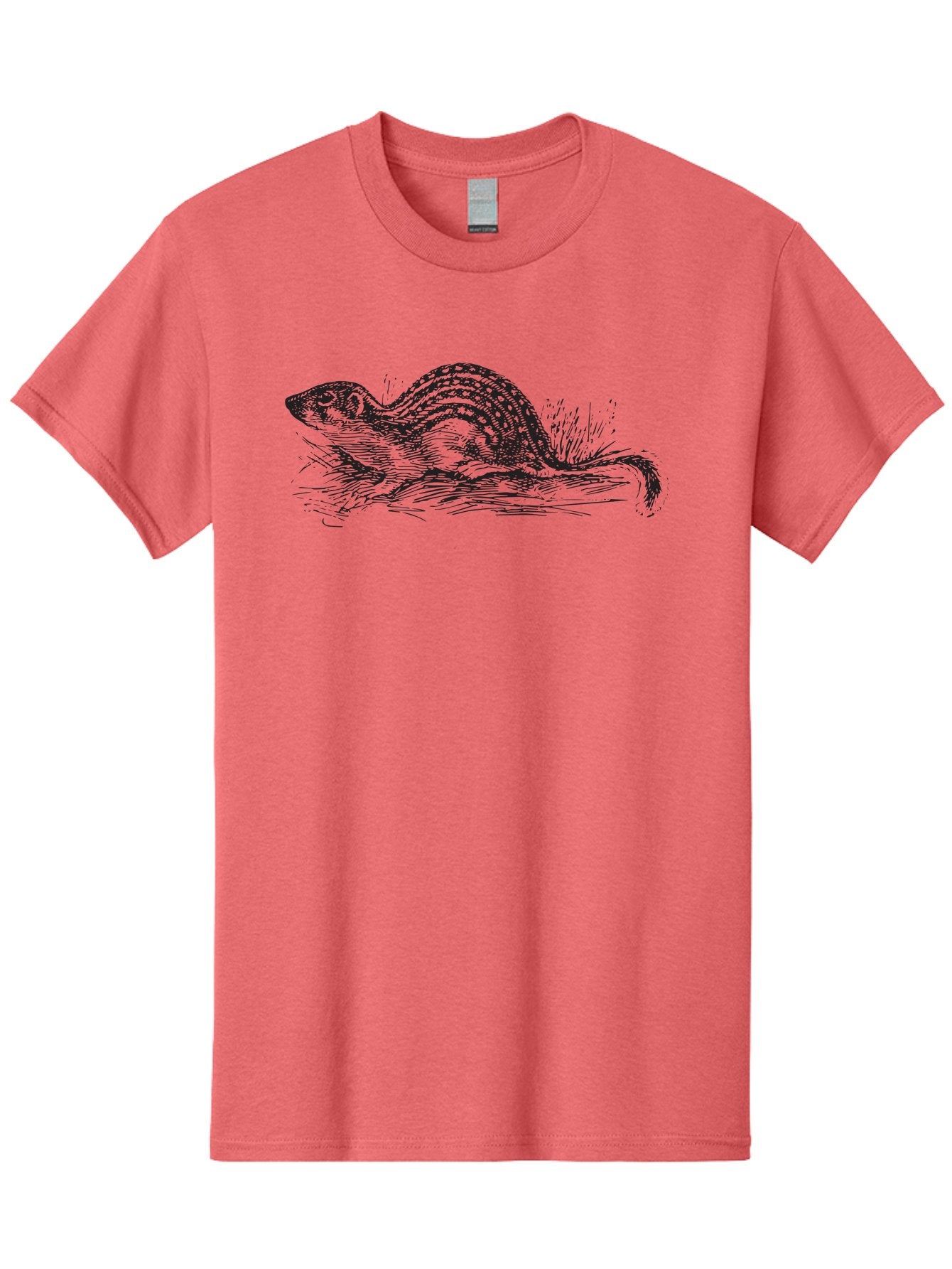 Squirrel-1 Men'S Graphic Tee, 100% Cotton, Comfortable Casual Summer Wear, Machine Washable, Chipmunk Illustration, Rodent Artwork, Wildlife Design, Nature Graphics, Black And White Drawing, Detailed Texture, Forest Creature, Sketch Art Aad954 9
