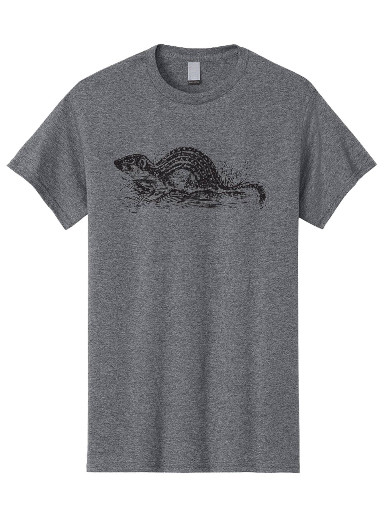Squirrel-1 Men'S Graphic Tee, 100% Cotton, Comfortable Casual Summer Wear, Machine Washable, Chipmunk Illustration, Rodent Artwork, Wildlife Design, Nature Graphics, Black And White Drawing, Detailed Texture, Forest Creature, Sketch Art Aad954 15