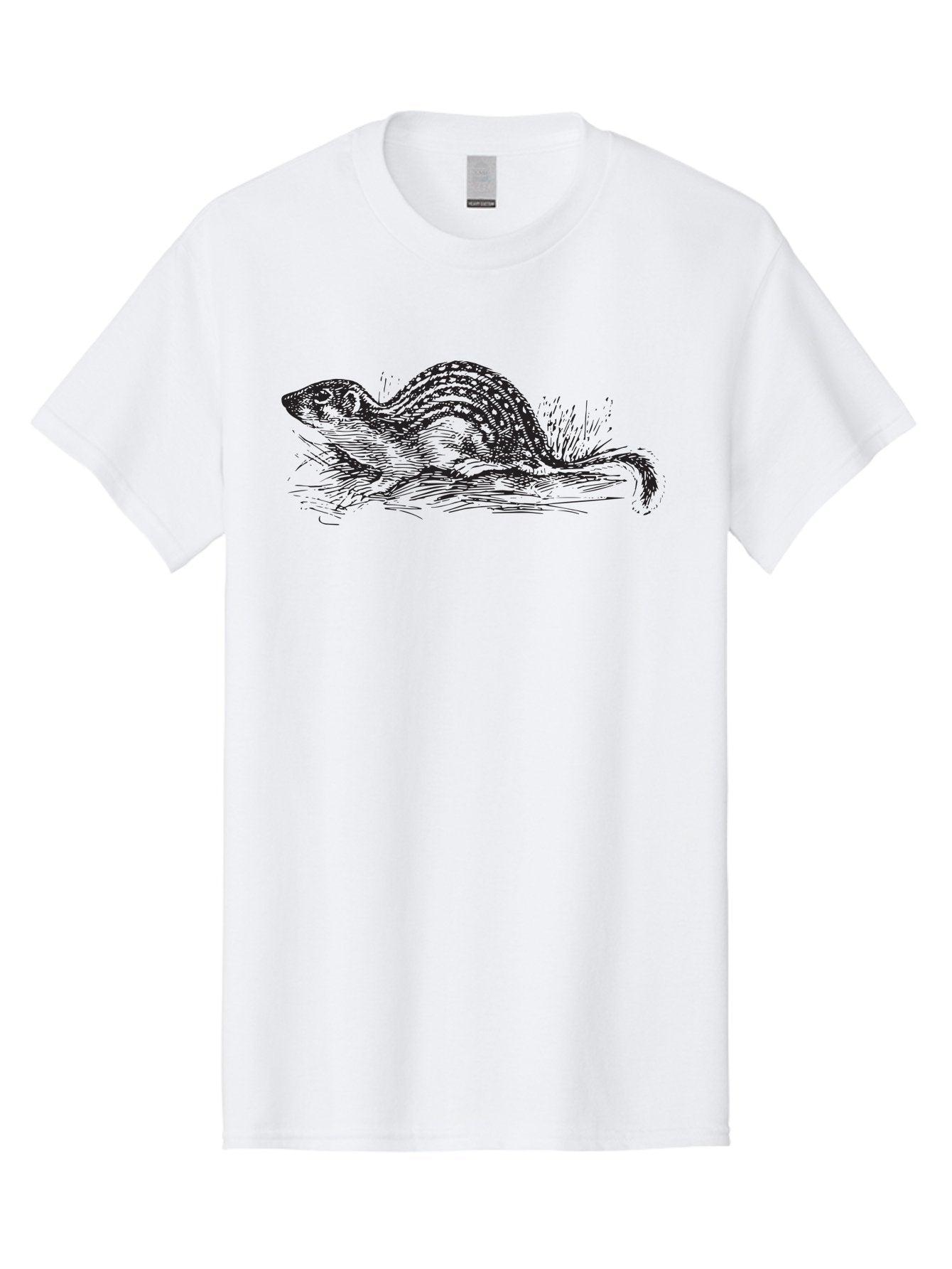Squirrel-1 Men'S Graphic Tee, 100% Cotton, Comfortable Casual Summer Wear, Machine Washable, Chipmunk Illustration, Rodent Artwork, Wildlife Design, Nature Graphics, Black And White Drawing, Detailed Texture, Forest Creature, Sketch Art Aad954 14