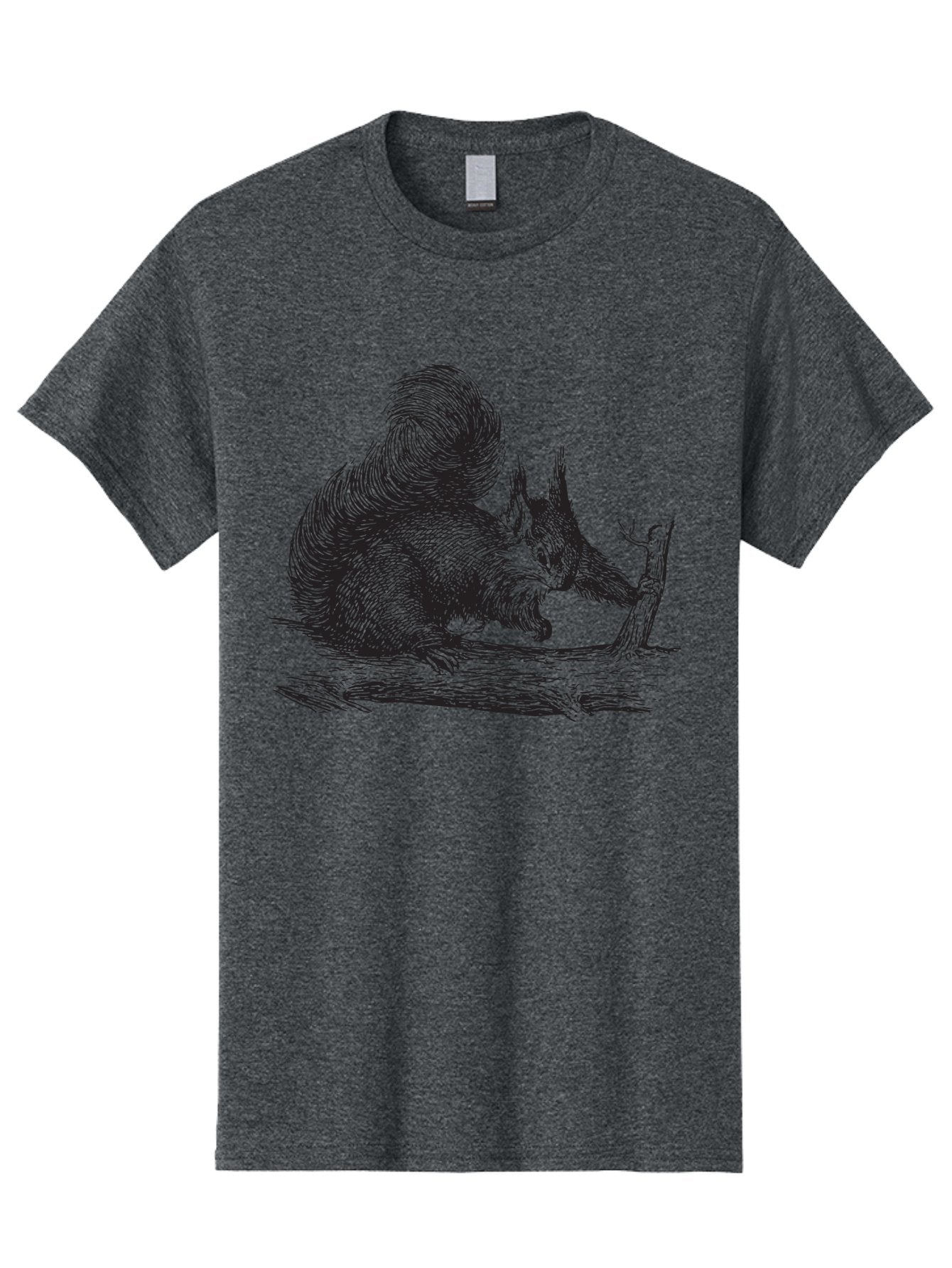 Squirrel-On-Branch-1 Men'S Graphic Tee, 100% Cotton, Comfortable Casual Summer Wear, Machine Washable, Squirrel On Branch, Wildlife Illustration, Furry Animal, Forest Creature, Nut Gathering, Woodland Scene, Detailed Drawing, Aad955 11