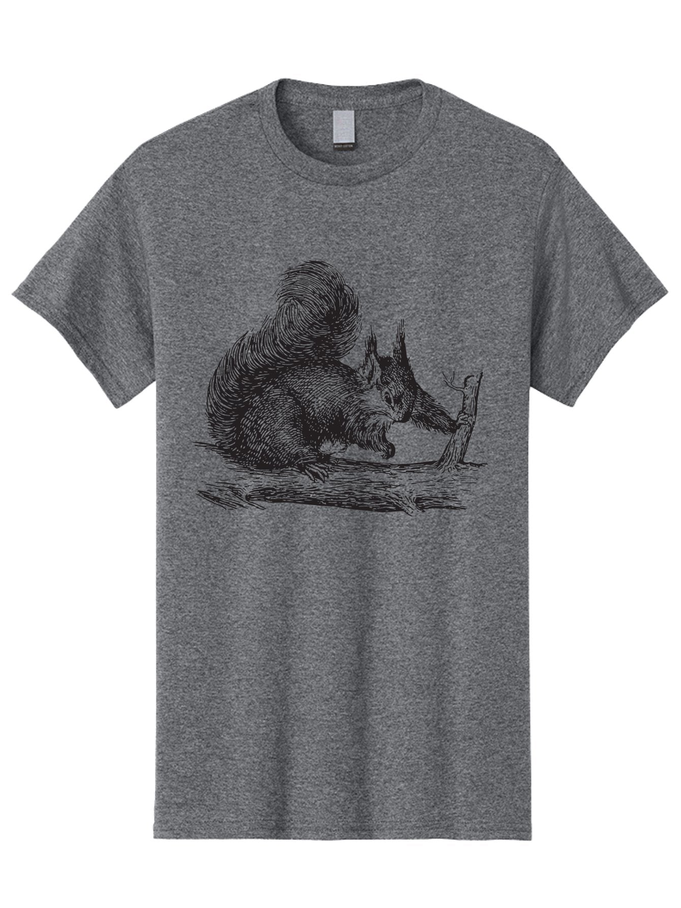 Squirrel-On-Branch-1 Men'S Graphic Tee, 100% Cotton, Comfortable Casual Summer Wear, Machine Washable, Squirrel On Branch, Wildlife Illustration, Furry Animal, Forest Creature, Nut Gathering, Woodland Scene, Detailed Drawing, Aad955 14