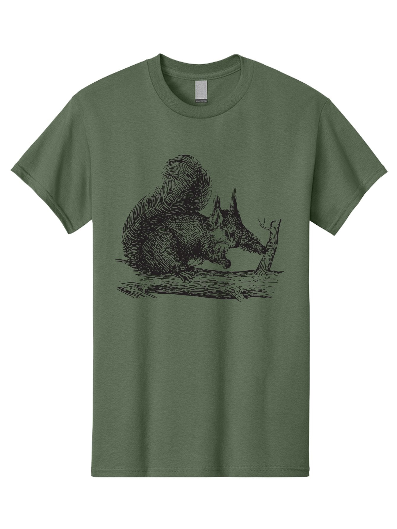 Squirrel-On-Branch-1 Men'S Graphic Tee, 100% Cotton, Comfortable Casual Summer Wear, Machine Washable, Squirrel On Branch, Wildlife Illustration, Furry Animal, Forest Creature, Nut Gathering, Woodland Scene, Detailed Drawing, Aad955 12