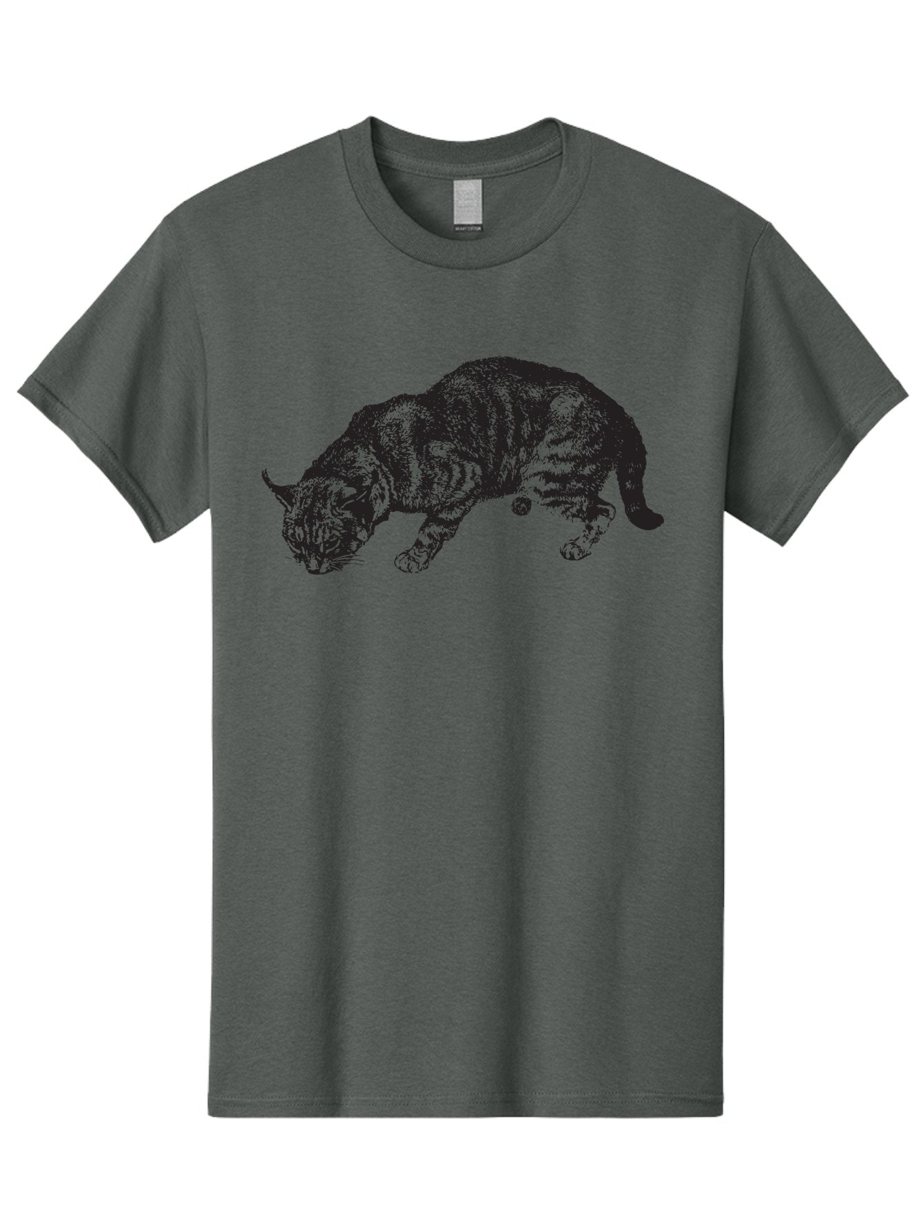 Tabby-Cat Men'S Graphic Tee, 100% Cotton, Comfortable Casual Summer Wear, Machine Washable, Tabby Cat, Striped Cat, Domestic Cat, Feline, Cat Portrait, Whiskers, Pointy Ears, Tabby Pattern, Cat Silhouette Aad958 12