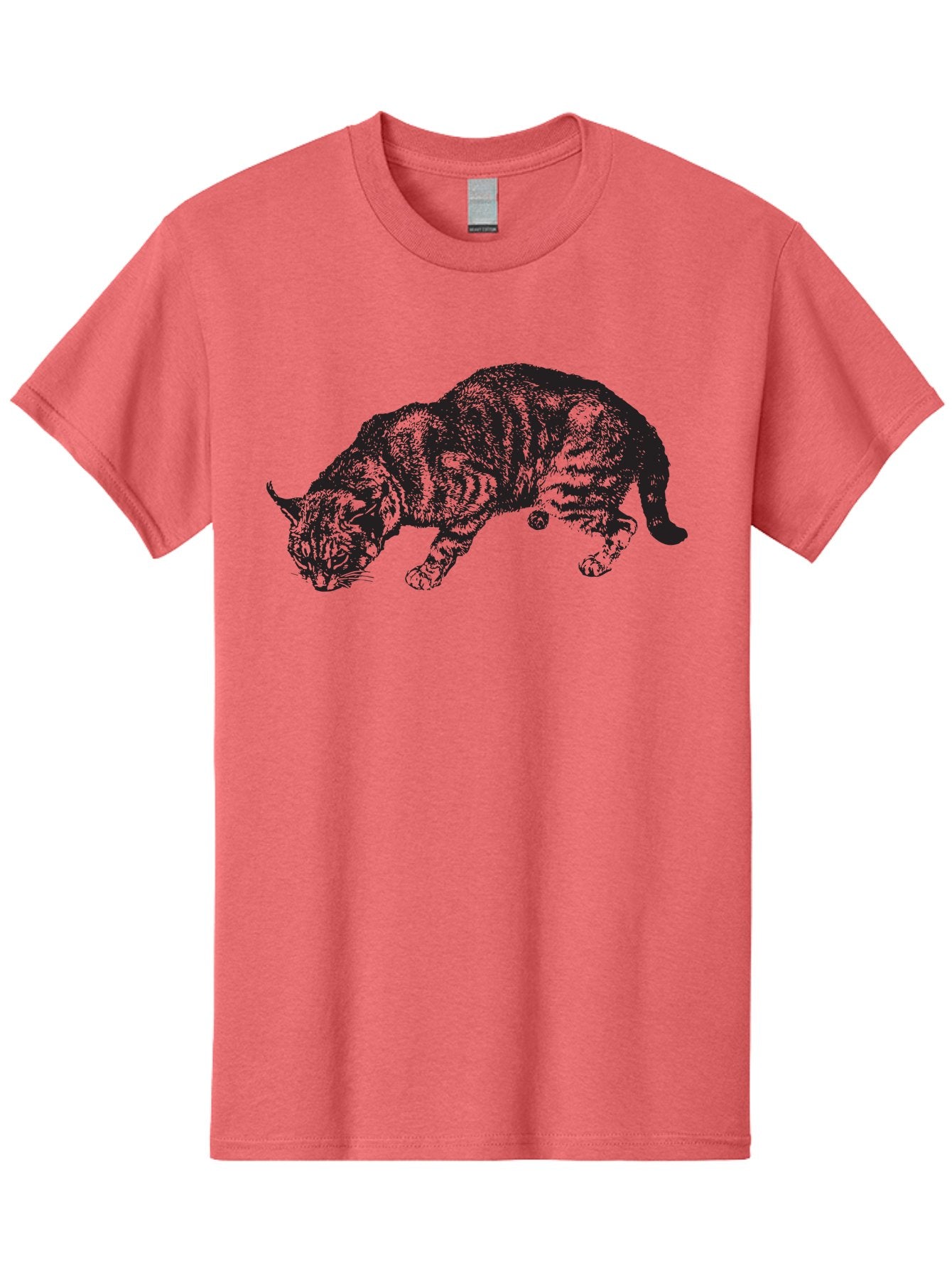 Tabby-Cat Men'S Graphic Tee, 100% Cotton, Comfortable Casual Summer Wear, Machine Washable, Tabby Cat, Striped Cat, Domestic Cat, Feline, Cat Portrait, Whiskers, Pointy Ears, Tabby Pattern, Cat Silhouette Aad958