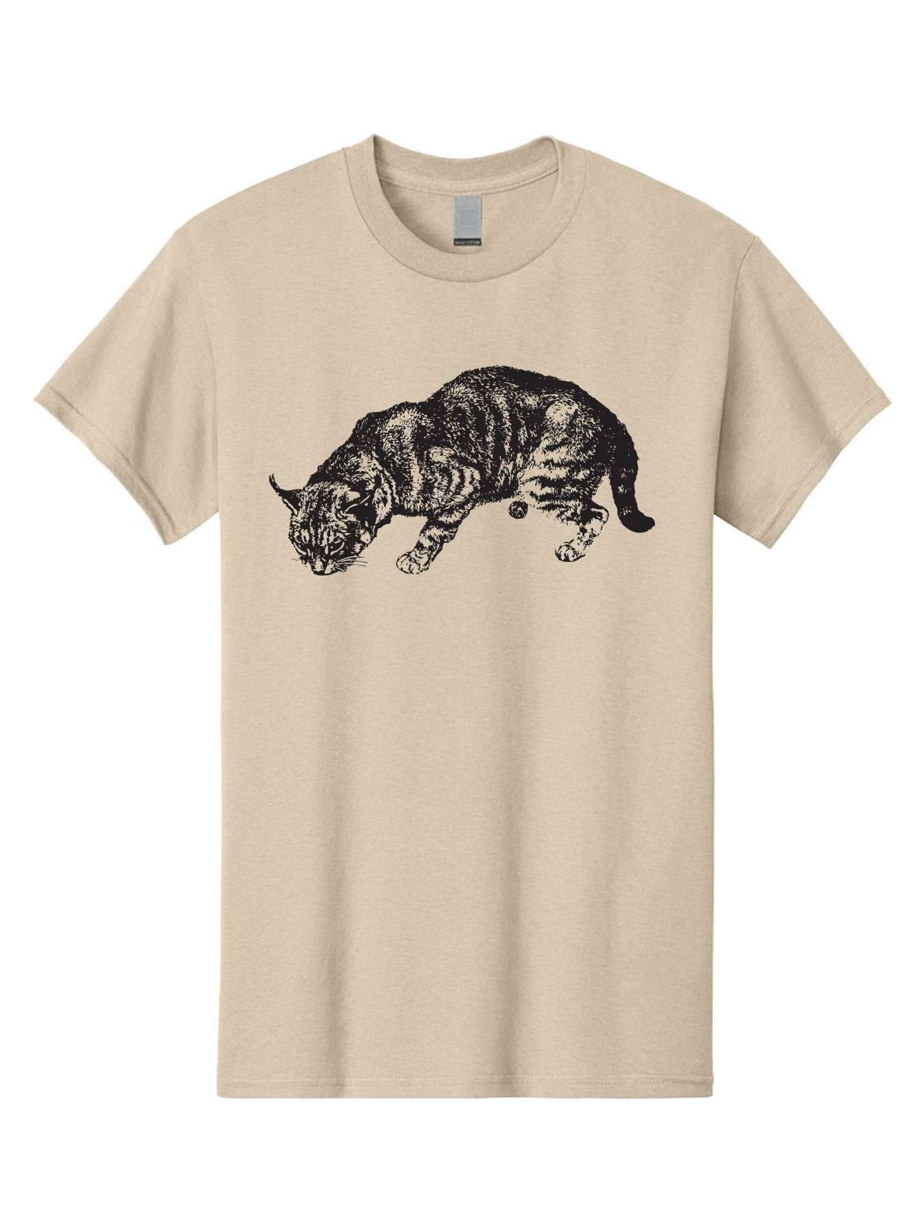 Tabby-Cat Men'S Graphic Tee, 100% Cotton, Comfortable Casual Summer Wear, Machine Washable, Tabby Cat, Striped Cat, Domestic Cat, Feline, Cat Portrait, Whiskers, Pointy Ears, Tabby Pattern, Cat Silhouette Aad958