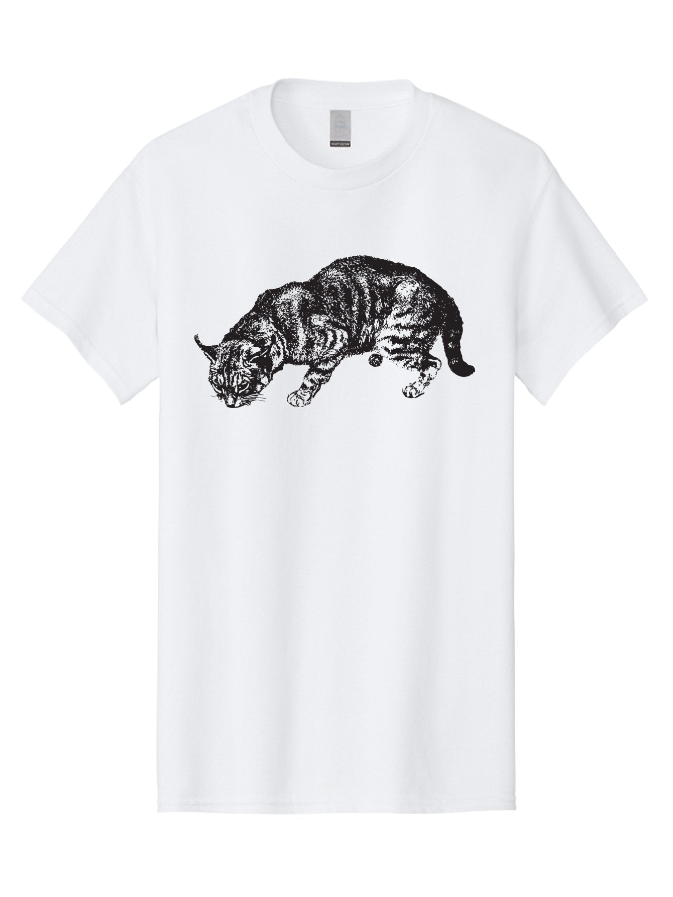 Tabby-Cat Men'S Graphic Tee, 100% Cotton, Comfortable Casual Summer Wear, Machine Washable, Tabby Cat, Striped Cat, Domestic Cat, Feline, Cat Portrait, Whiskers, Pointy Ears, Tabby Pattern, Cat Silhouette Aad958 6