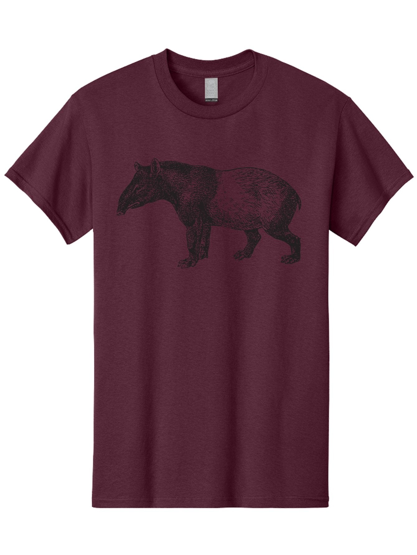 Tapir Men'S Graphic Tee, 100% Cotton, Comfortable Casual Summer Wear, Machine Washable, Tapir Illustration, Wildlife Art, Animal Drawing, Exotic Creature, Wild Animal, Nature Illustration, Detailed Sketch, Black And Green Graphic Aad959 15