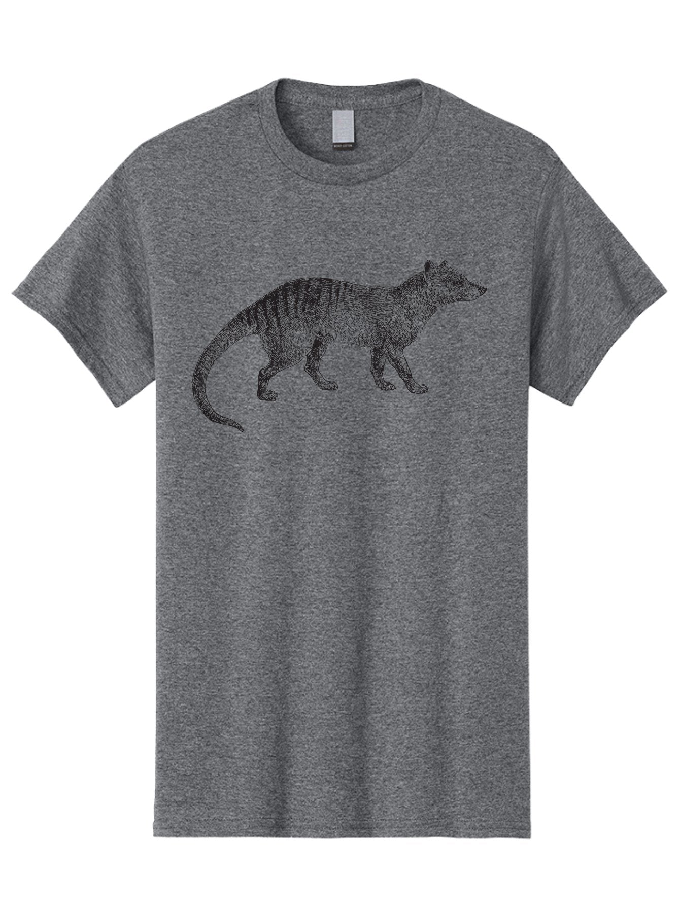 Tasmanian-Tiger Men'S Graphic Tee, 100% Cotton, Comfortable Casual Summer Wear, Machine Washable, Tasmanian Tiger, Extinct Animal, Marsupial, Wildlife, Predator, Striped Pattern, Animal Illustration, Wildlife Art Aad960 7