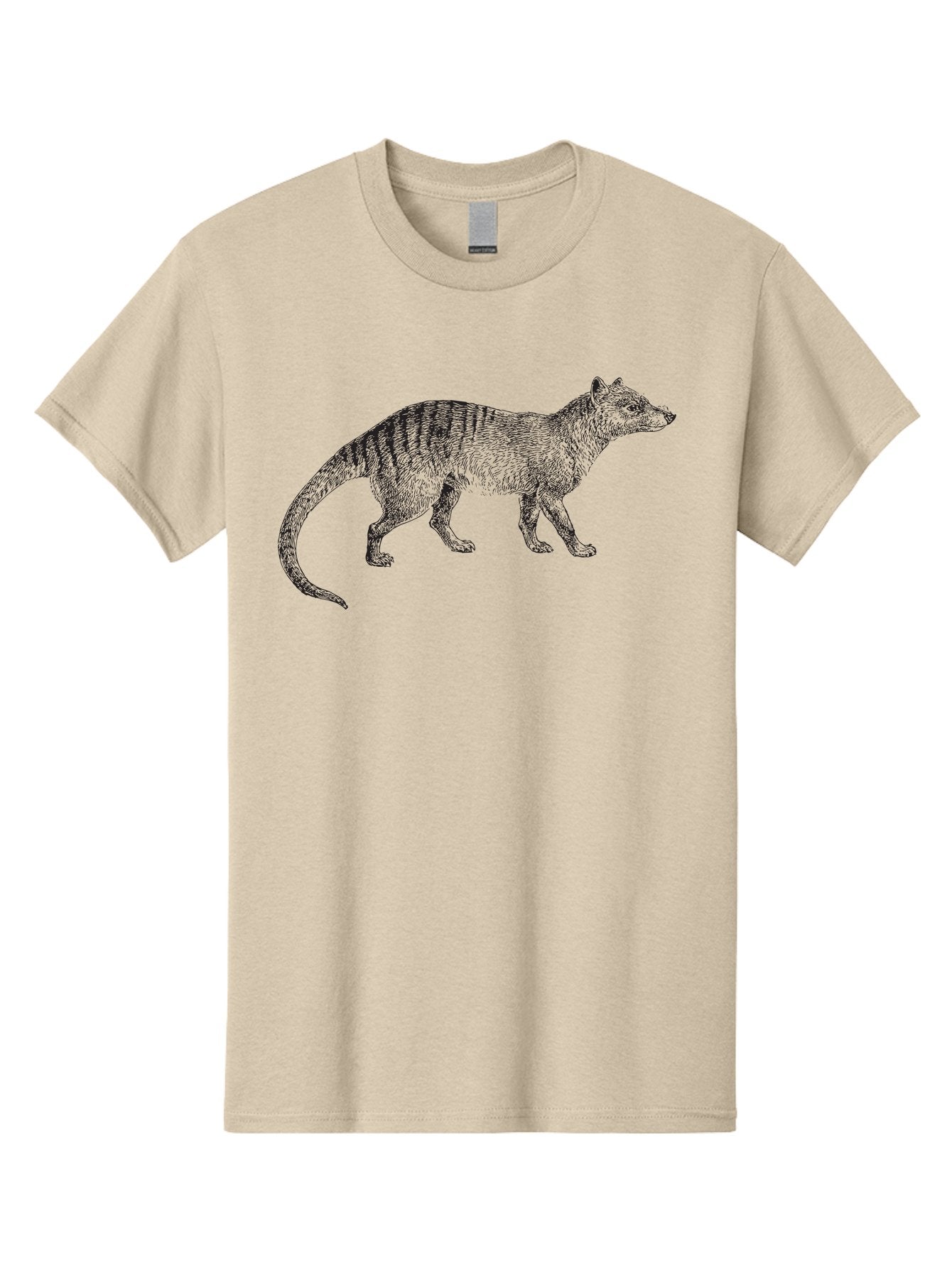 Tasmanian-Tiger Men'S Graphic Tee, 100% Cotton, Comfortable Casual Summer Wear, Machine Washable, Tasmanian Tiger, Extinct Animal, Marsupial, Wildlife, Predator, Striped Pattern, Animal Illustration, Wildlife Art Aad960 5