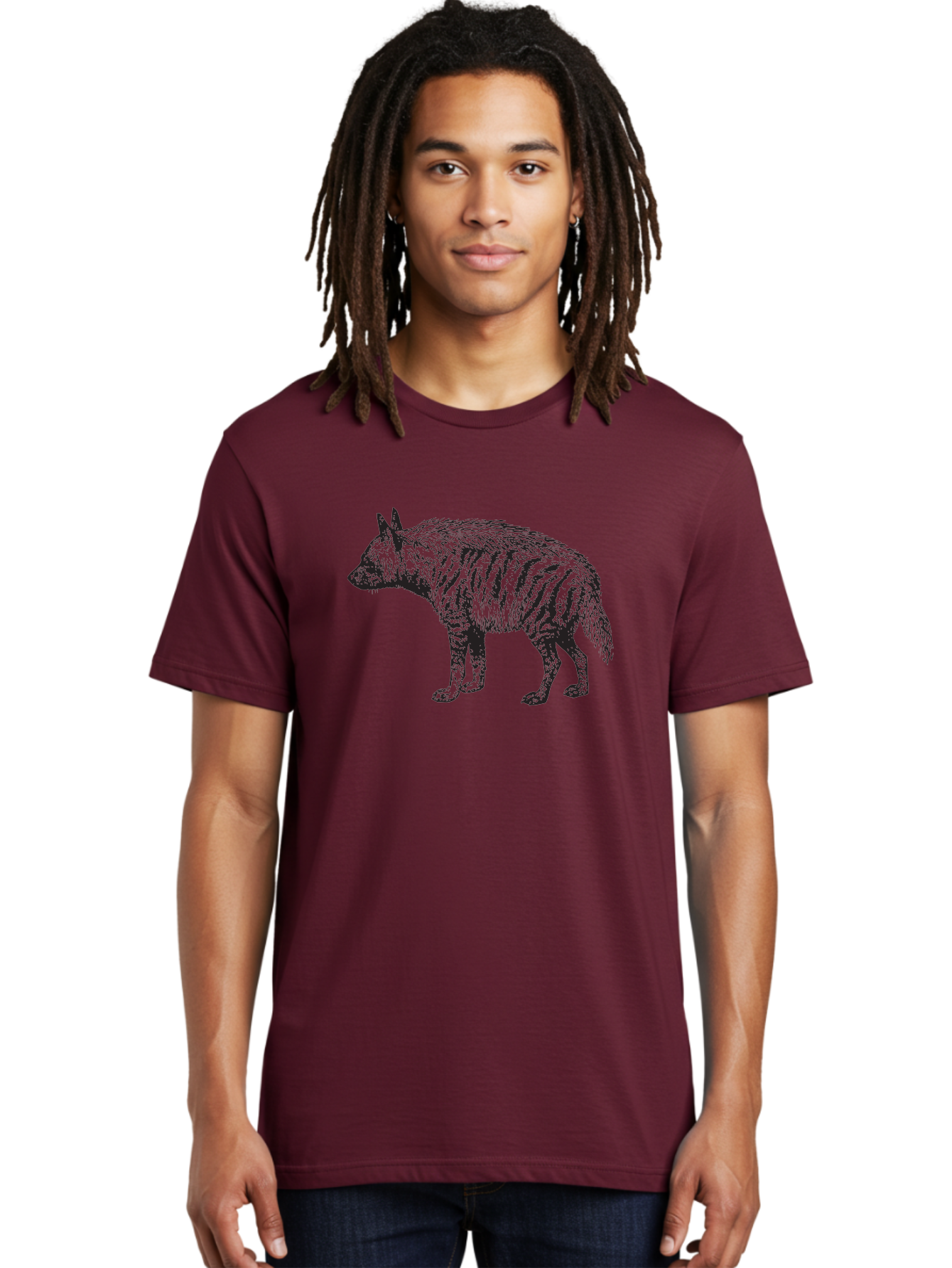 Thylacine Men'S Graphic Tee, 100% Cotton, Comfortable Casual Summer Wear, Machine Washable, Tasmanian Tiger, Extinct Animal, Wildlife Illustration, Striped Pattern, Marsupial, Wild Dog, Vintage Art, Black And Green, Historical Species Aad961 4
