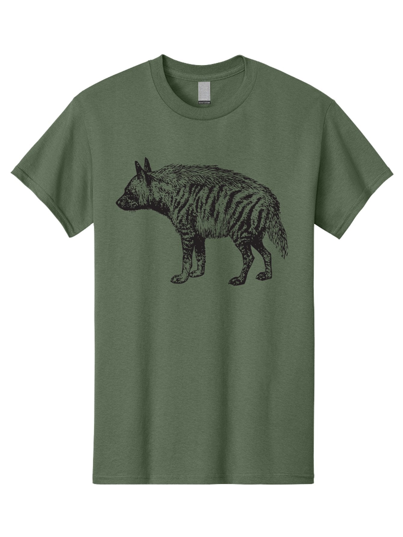 Thylacine Men'S Graphic Tee, 100% Cotton, Comfortable Casual Summer Wear, Machine Washable, Tasmanian Tiger, Extinct Animal, Wildlife Illustration, Striped Pattern, Marsupial, Wild Dog, Vintage Art, Black And Green, Historical Species Aad961 13