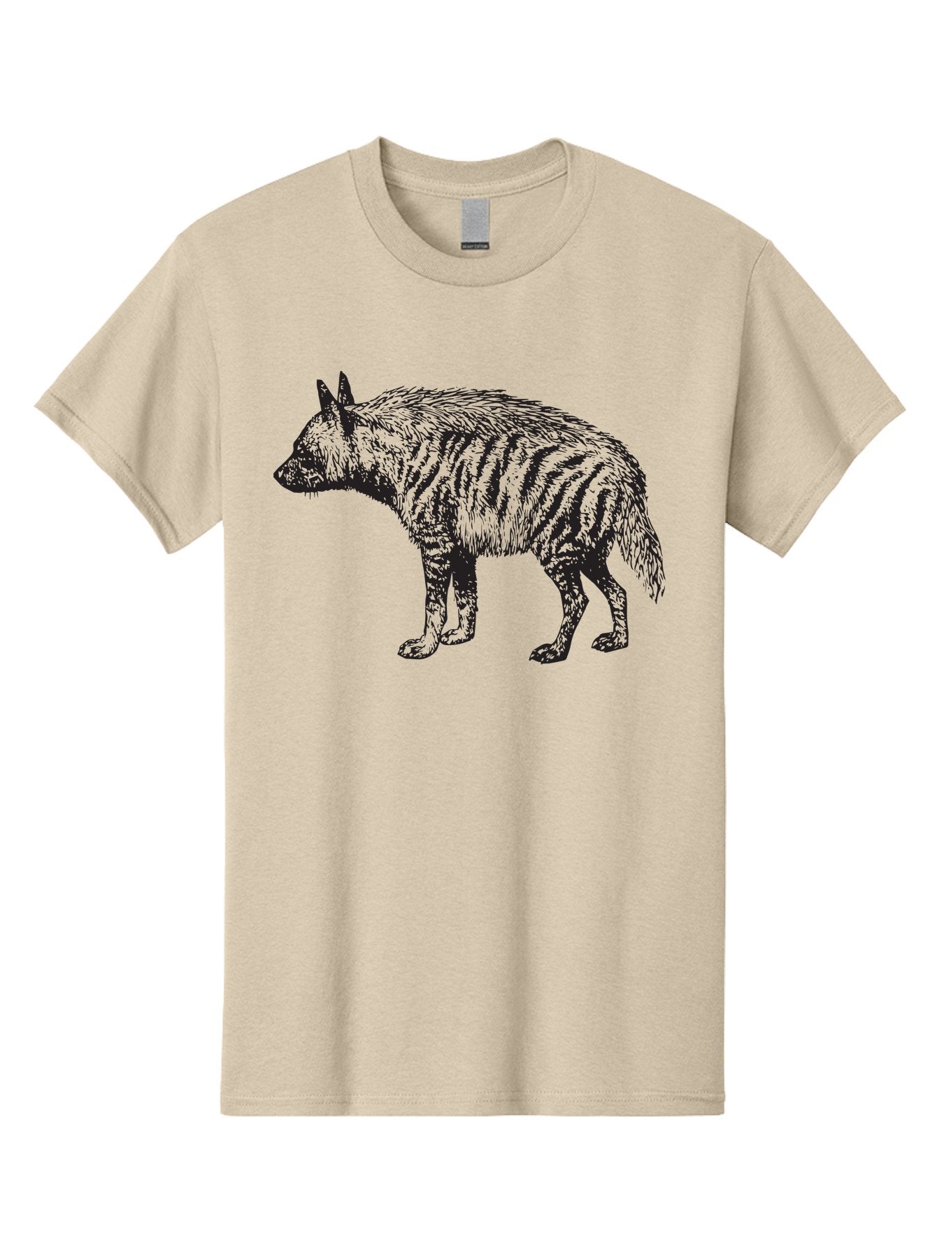 Thylacine Men'S Graphic Tee, 100% Cotton, Comfortable Casual Summer Wear, Machine Washable, Tasmanian Tiger, Extinct Animal, Wildlife Illustration, Striped Pattern, Marsupial, Wild Dog, Vintage Art, Black And Green, Historical Species Aad961 6
