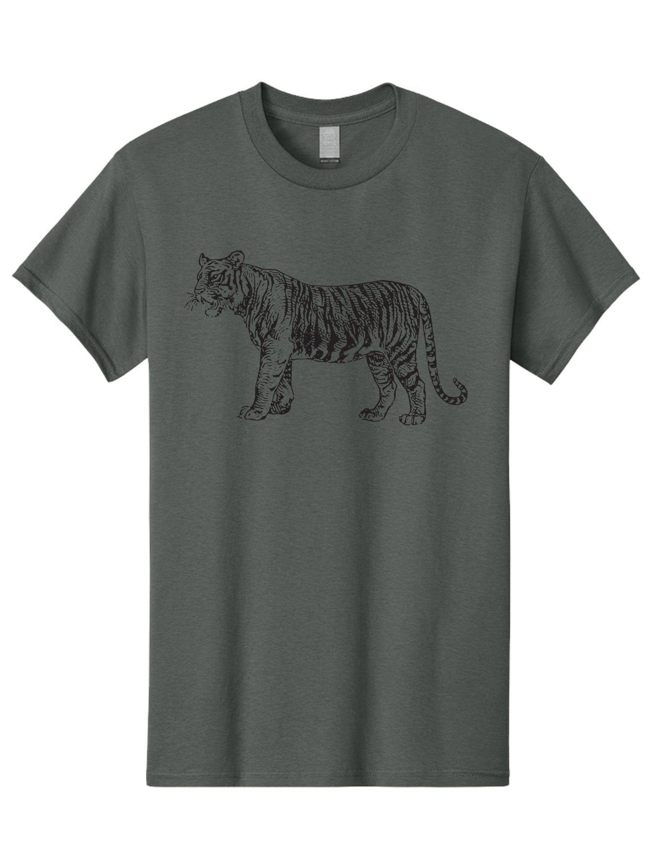 Tiger Men'S Graphic Tee, 100% Cotton, Comfortable Casual Summer Wear, Machine Washable, Tiger, Wild Cat, Animal, Tiger Stripes, Black Stripes, Wildlife, Endangered Species, Majestic Animal, Powerful Creature, Big Cat Aad962 10