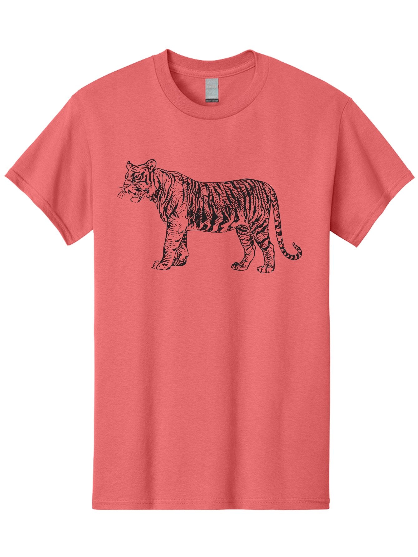 Tiger Men'S Graphic Tee, 100% Cotton, Comfortable Casual Summer Wear, Machine Washable, Tiger, Wild Cat, Animal, Tiger Stripes, Black Stripes, Wildlife, Endangered Species, Majestic Animal, Powerful Creature, Big Cat Aad962 9