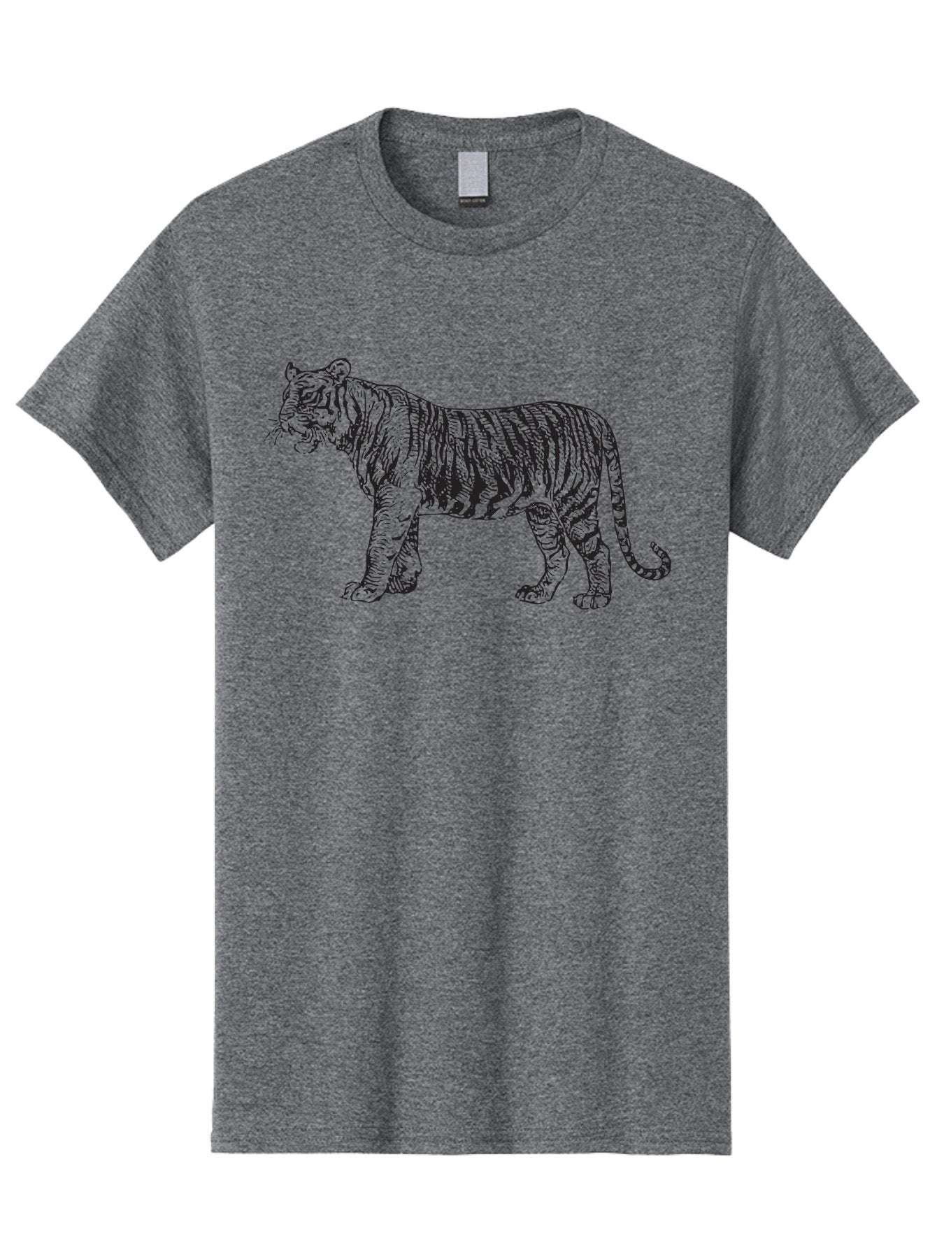 Tiger Men'S Graphic Tee, 100% Cotton, Comfortable Casual Summer Wear, Machine Washable, Tiger, Wild Cat, Animal, Tiger Stripes, Black Stripes, Wildlife, Endangered Species, Majestic Animal, Powerful Creature, Big Cat Aad962 13