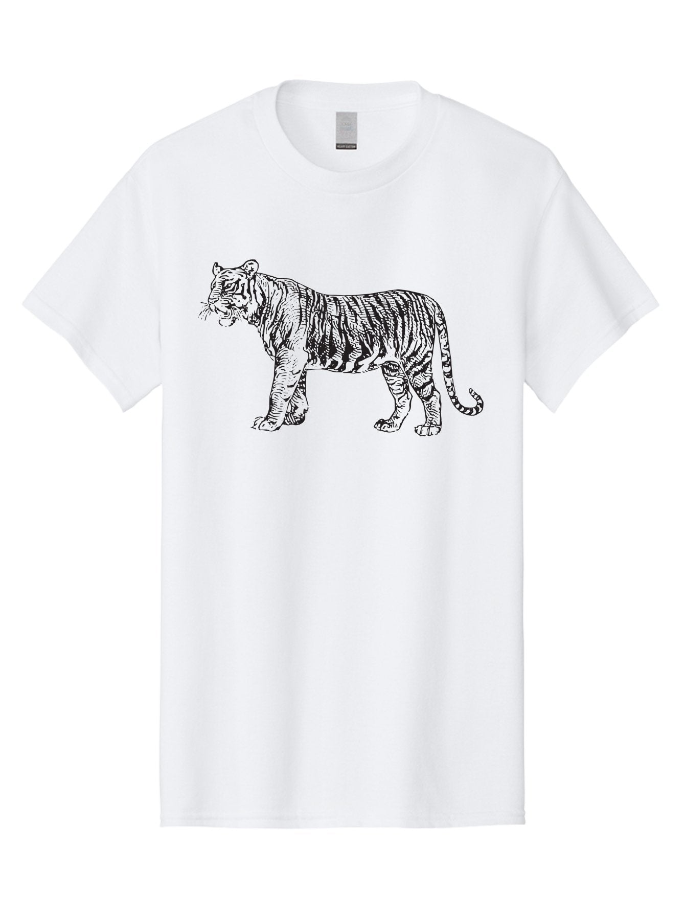 Tiger Men'S Graphic Tee, 100% Cotton, Comfortable Casual Summer Wear, Machine Washable, Tiger, Wild Cat, Animal, Tiger Stripes, Black Stripes, Wildlife, Endangered Species, Majestic Animal, Powerful Creature, Big Cat Aad962 14