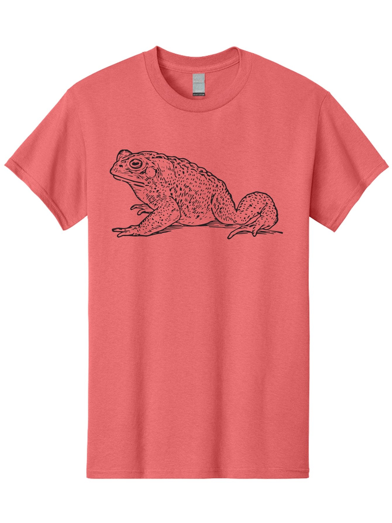 Toad Men'S Graphic Tee, 100% Cotton, Comfortable Casual Summer Wear, Machine Washable, Toad Illustration, Wildlife Art, Amphibian Sketch, Detailed Drawing, Natural Texture, Warty Skin, Serene Pose, Graphic Design Aad963