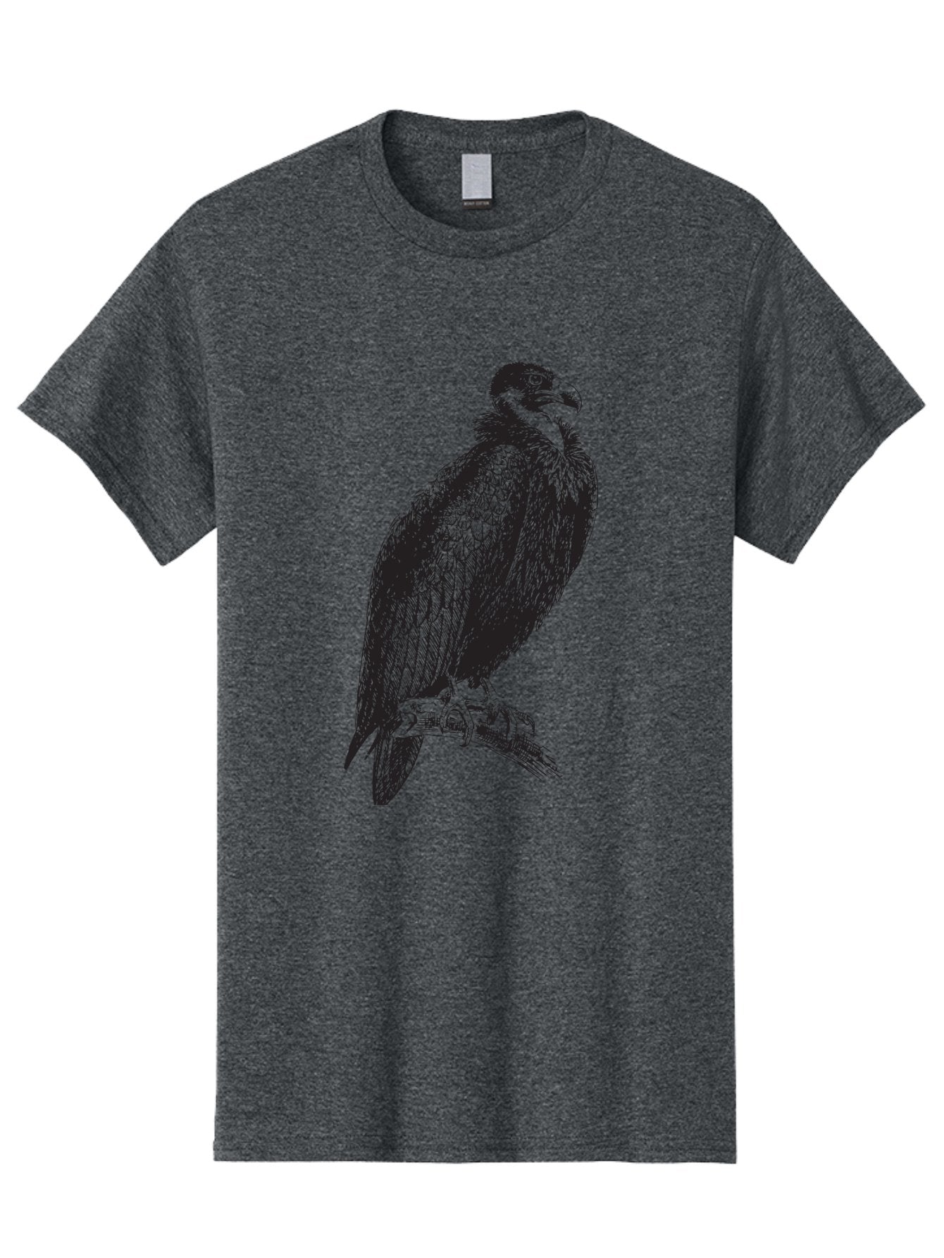 Vulture Men'S Graphic Tee, 100% Cotton, Comfortable Casual Summer Wear, Machine Washable, Vulture Perched On Branch, Bird Of Prey, Wildlife Illustration, Raptor, Sharp Talons, Feathers, Graphic Art, Wild Animal, Nature Sketch Aad965 8