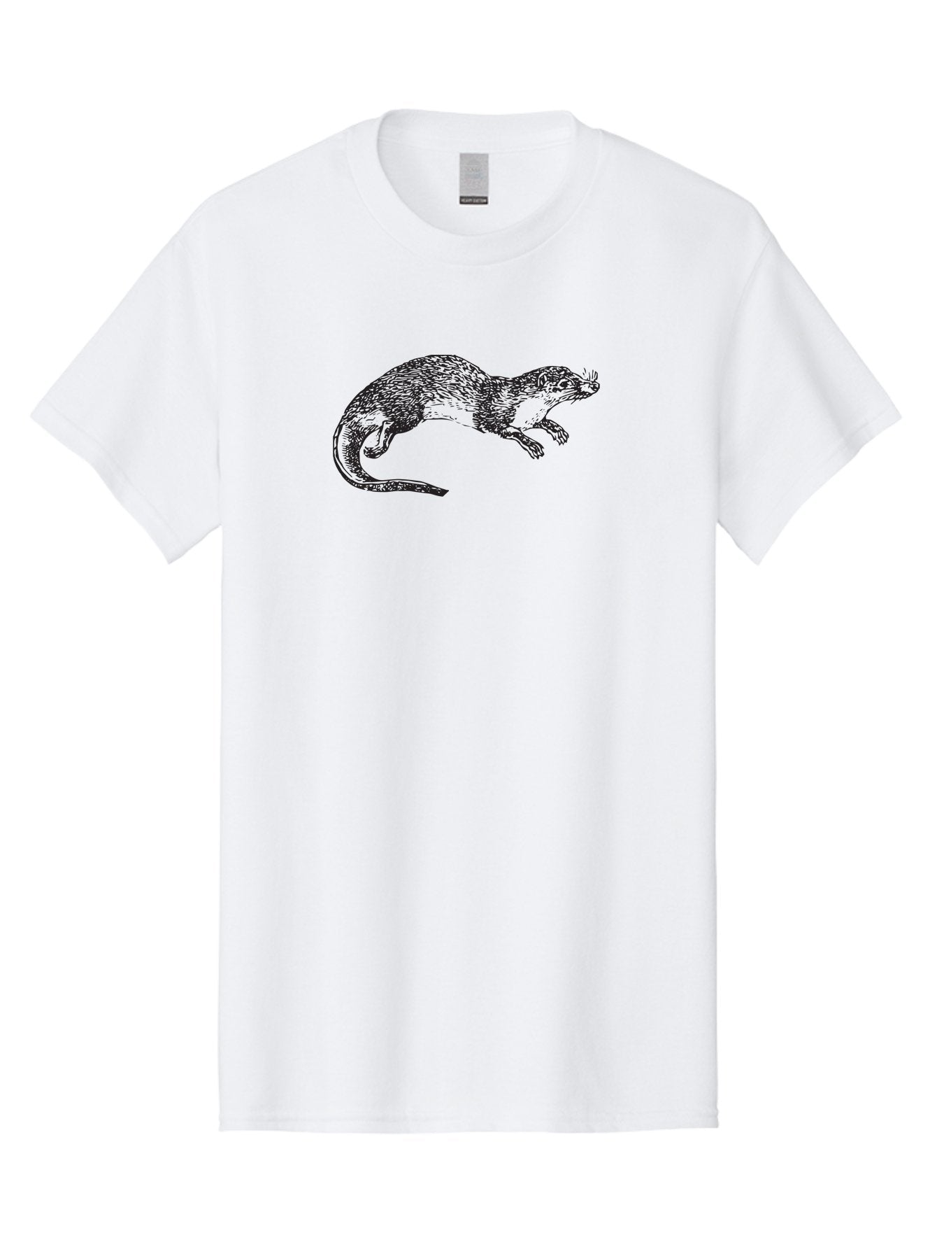 Weasel Men'S Graphic Tee, 100% Cotton, Comfortable Casual Summer Wear, Machine Washable, Mongoose Animal, Wildlife Illustration, Hatching Texture, Black And Green, Carnivorous Mammal, Whiskers, Dynamic Pose, Detailed Artwork, Fur Texture Aad966 5