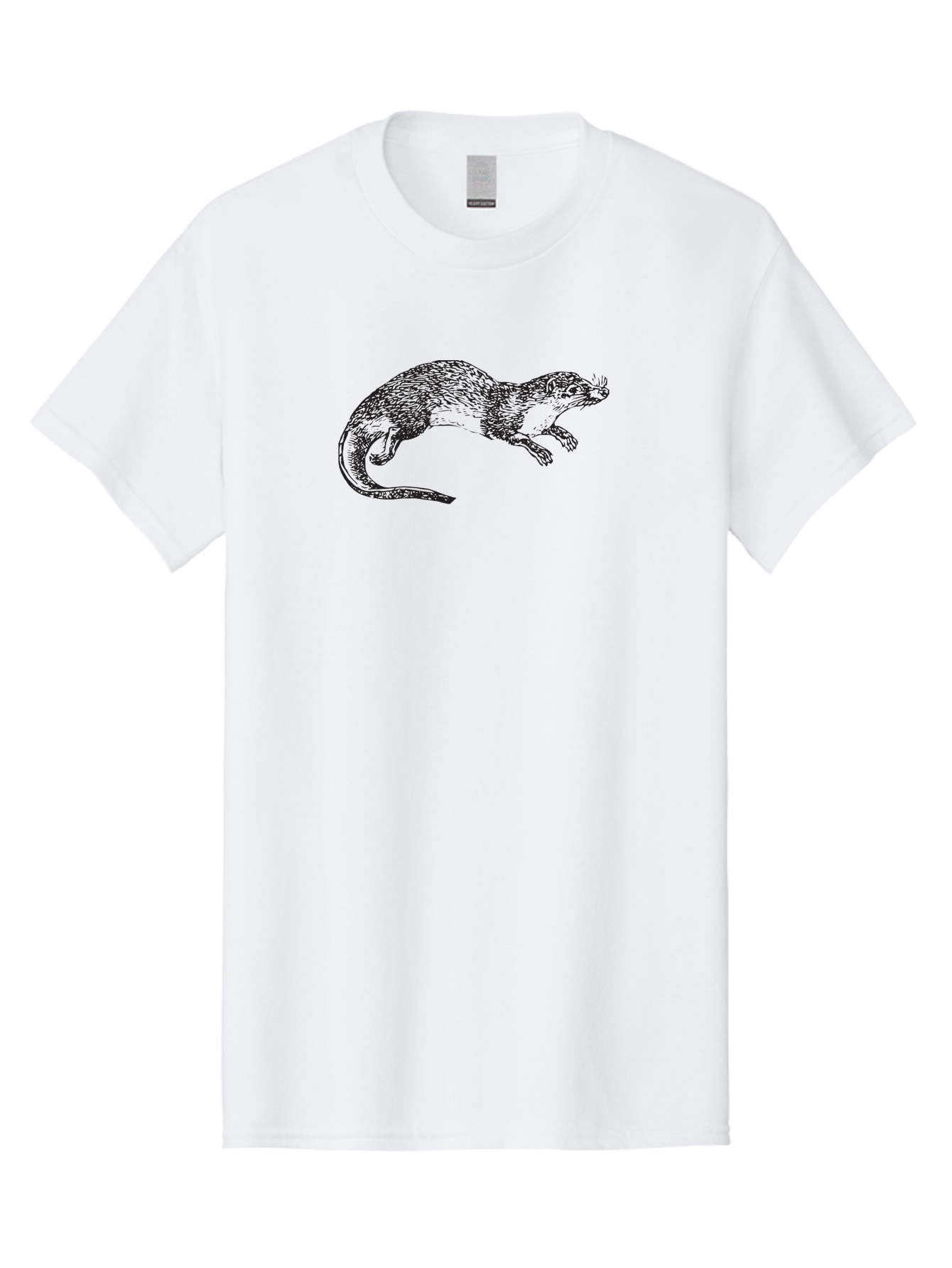 Weasel Men'S Graphic Tee, 100% Cotton, Comfortable Casual Summer Wear, Machine Washable, Mongoose Animal, Wildlife Illustration, Hatching Texture, Black And Green, Carnivorous Mammal, Whiskers, Dynamic Pose, Detailed Artwork, Fur Texture Aad966 15