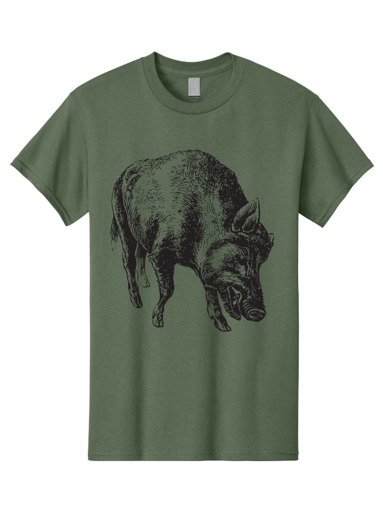 Wild-Boar Men'S Graphic Tee, 100% Cotton, Comfortable Casual Summer Wear, Machine Washable, Wild Boar, Animal Portrait, Wildlife Illustration, Mammal Artwork, Forest Creature, Detailed Drawing, Rustic Style, Monochrome Illustration, Boar Head, Aad967 10