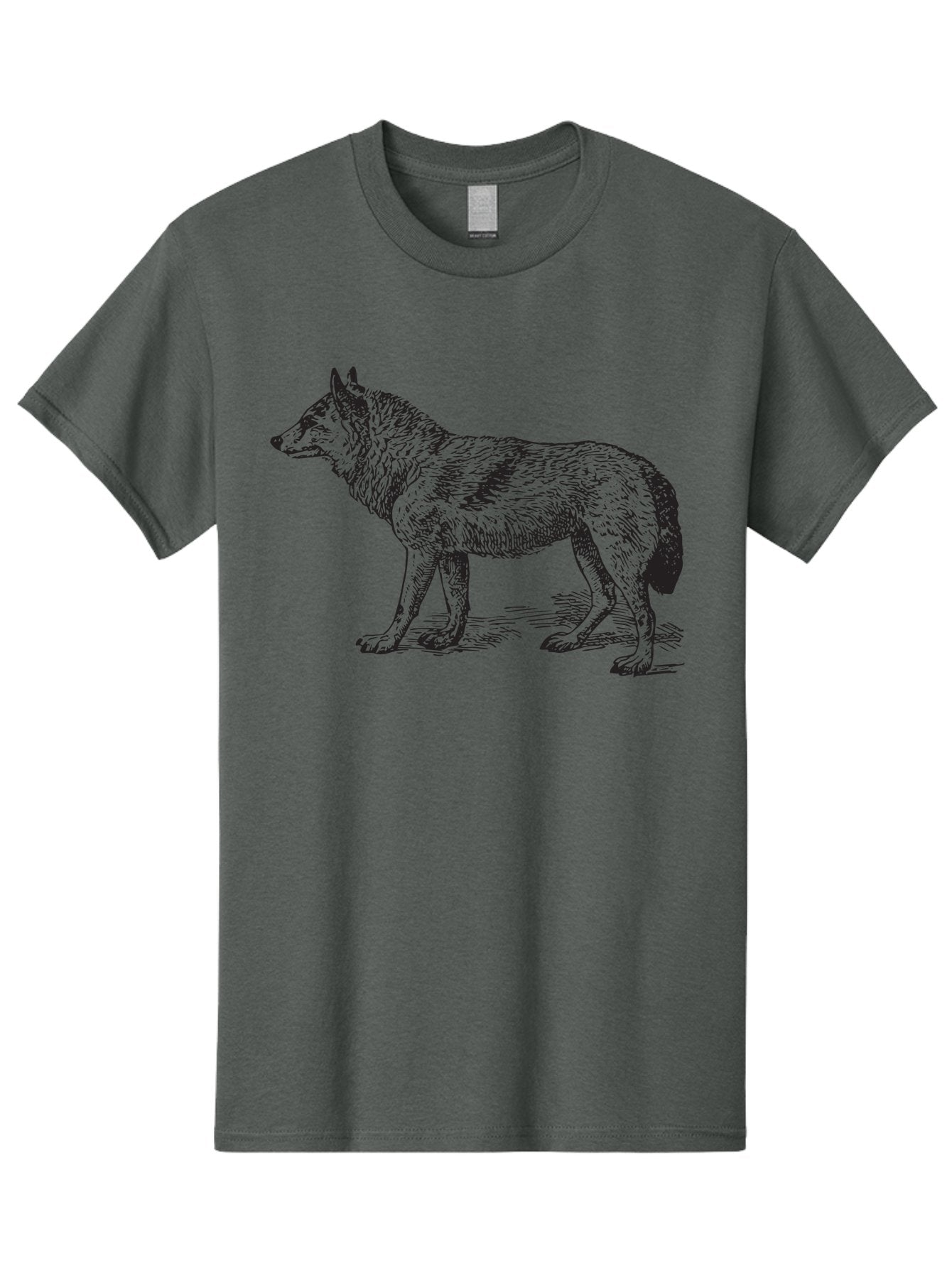 Wolf Men'S Graphic Tee, 100% Cotton, Comfortable Casual Summer Wear, Machine Washable, Wild Animal, Wolf Silhouette, Hand-Drawn Illustration, Wildlife Art, Animal Graphics, Simple Design, Line Art, Wildlife Symbol Aad968 10