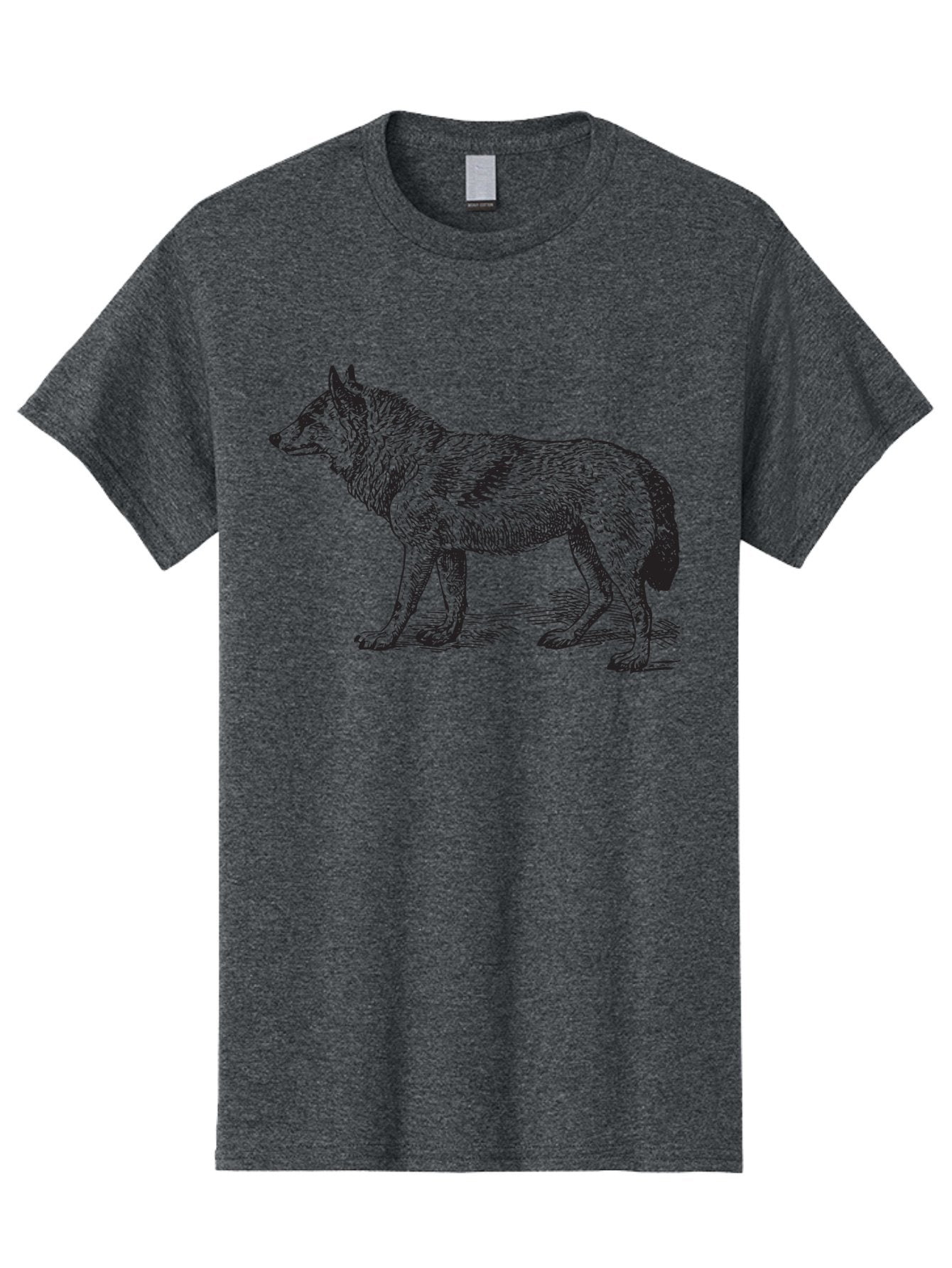 Wolf Men'S Graphic Tee, 100% Cotton, Comfortable Casual Summer Wear, Machine Washable, Wild Animal, Wolf Silhouette, Hand-Drawn Illustration, Wildlife Art, Animal Graphics, Simple Design, Line Art, Wildlife Symbol Aad968 12