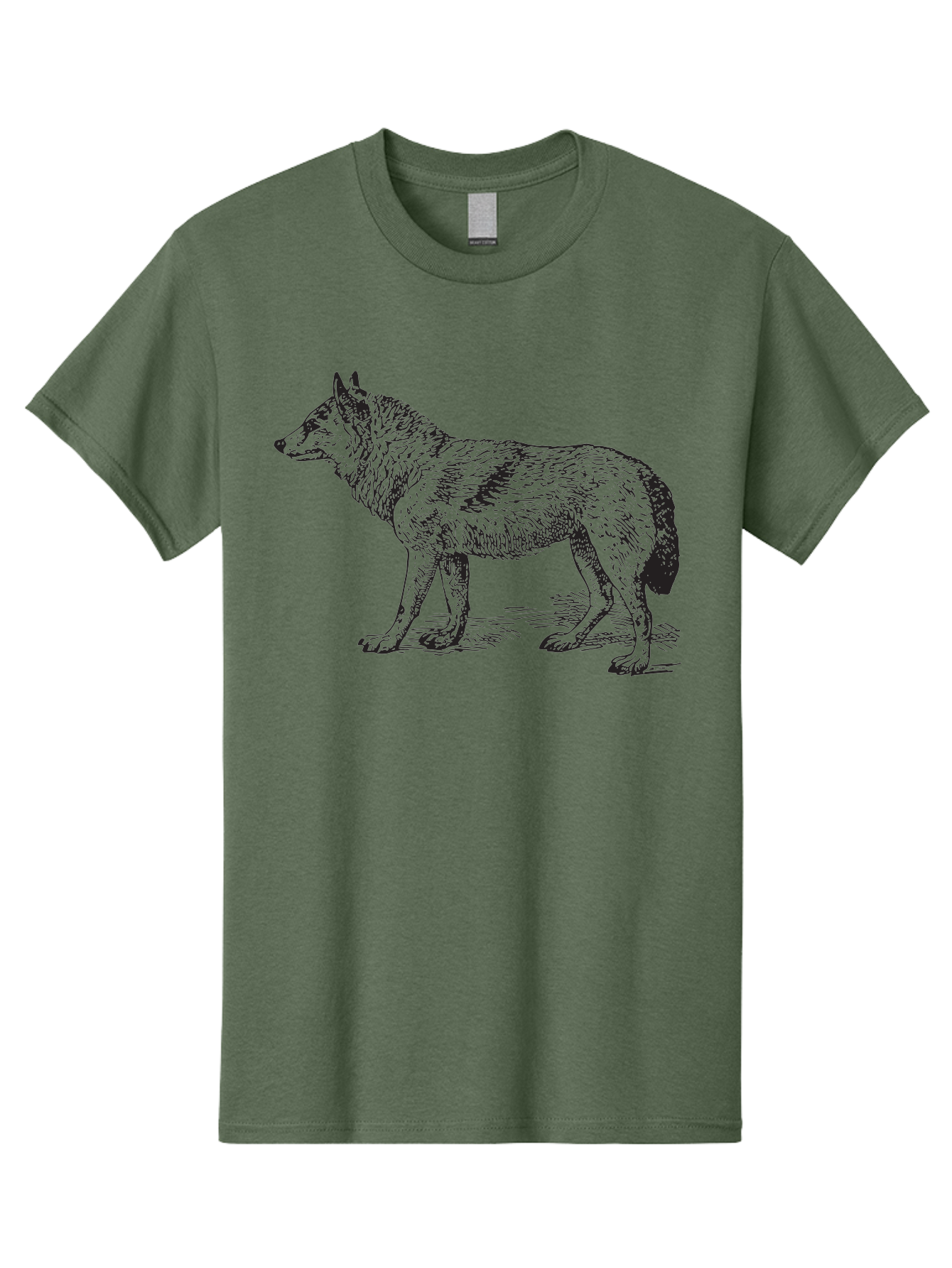 Wolf Men'S Graphic Tee, 100% Cotton, Comfortable Casual Summer Wear, Machine Washable, Wild Animal, Wolf Silhouette, Hand-Drawn Illustration, Wildlife Art, Animal Graphics, Simple Design, Line Art, Wildlife Symbol Aad968 13