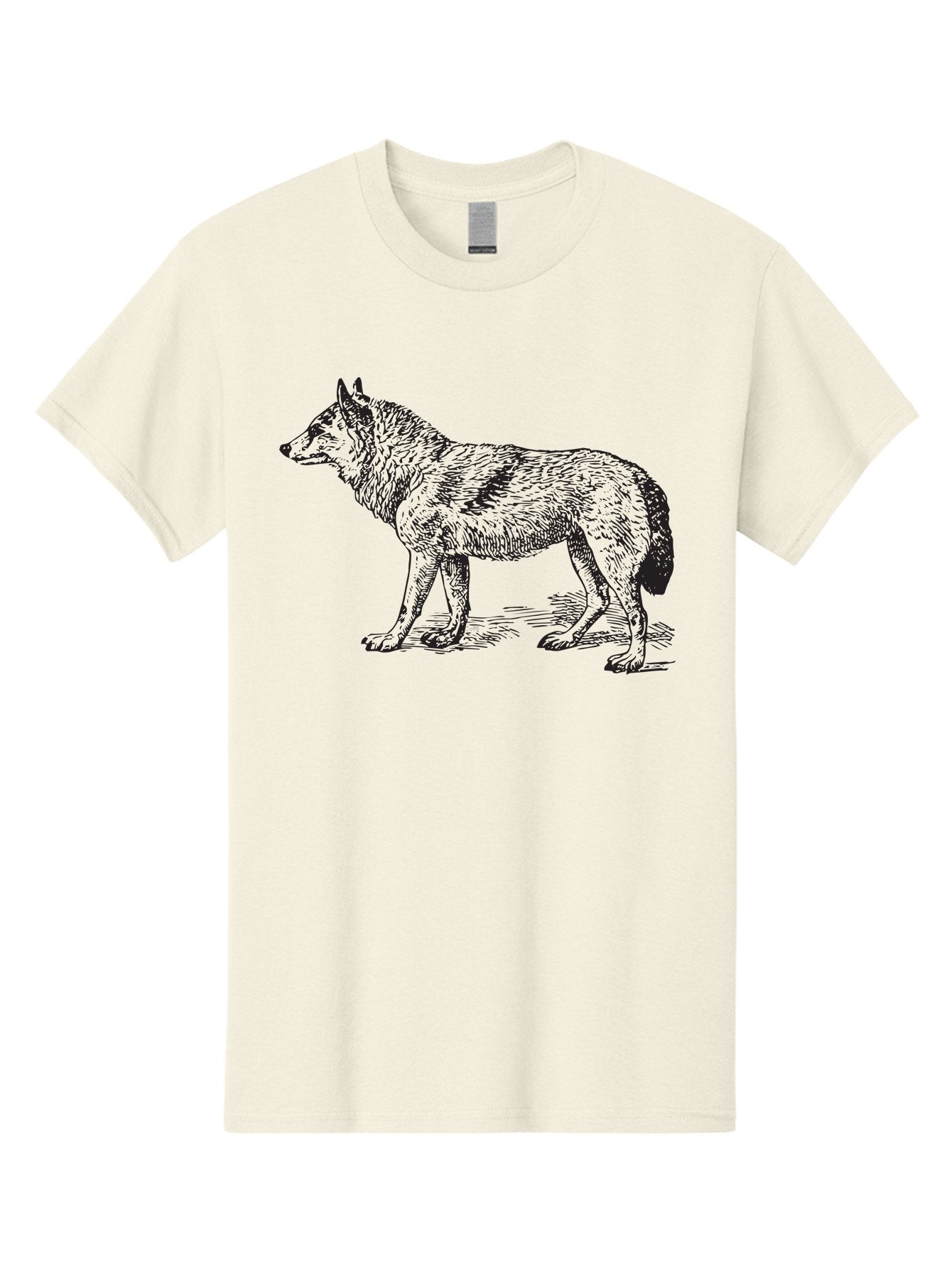 Wolf Men'S Graphic Tee, 100% Cotton, Comfortable Casual Summer Wear, Machine Washable, Wild Animal, Wolf Silhouette, Hand-Drawn Illustration, Wildlife Art, Animal Graphics, Simple Design, Line Art, Wildlife Symbol Aad968 14