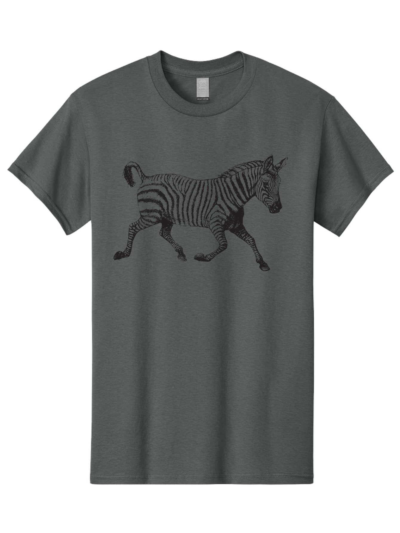 Zebra-Illustration Men'S Graphic Tee, 100% Cotton, Comfortable Casual Summer Wear, Machine Washable, Black And White Zebra, Wildlife Animal, Safari Theme, Black Stripes, Equine Mammal, Wild Horse, African Wildlife, Animal Illustration, Aad970