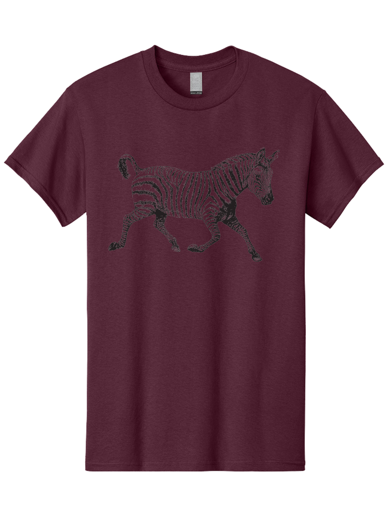Zebra-Illustration Men'S Graphic Tee, 100% Cotton, Comfortable Casual Summer Wear, Machine Washable, Black And White Zebra, Wildlife Animal, Safari Theme, Black Stripes, Equine Mammal, Wild Horse, African Wildlife, Animal Illustration, Aad970