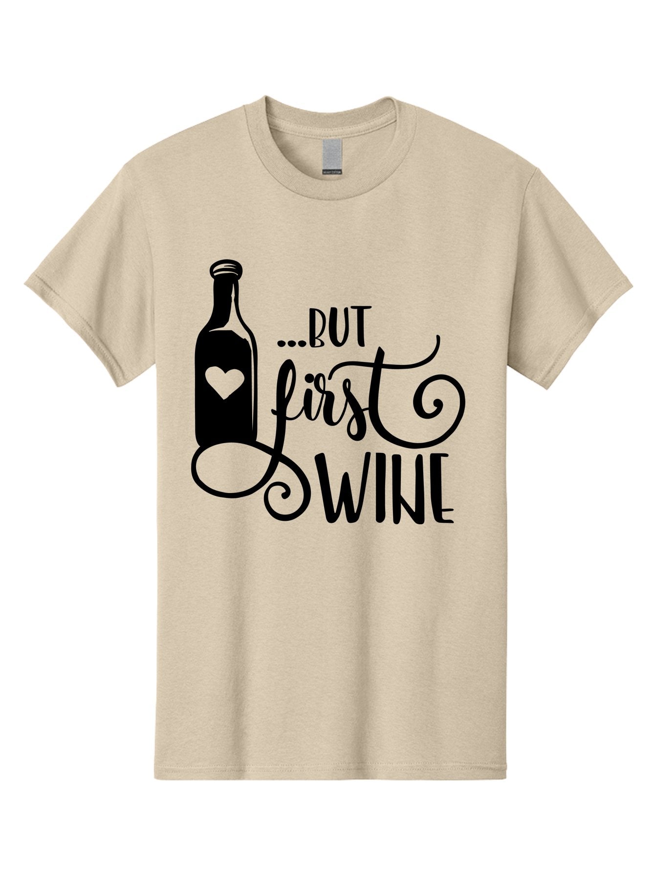 But-First-Wine Men'S Graphic Tee, 100% Cotton, Comfortable Casual Summer Wear, Machine Washable, Wine Bottle With Heart, Wine Lovers, Wine Quotes, Funny Quotes About Wine, Wine Sayings, Wine Time, Wine O'Clock, Relaxed Vibes Aad971 4