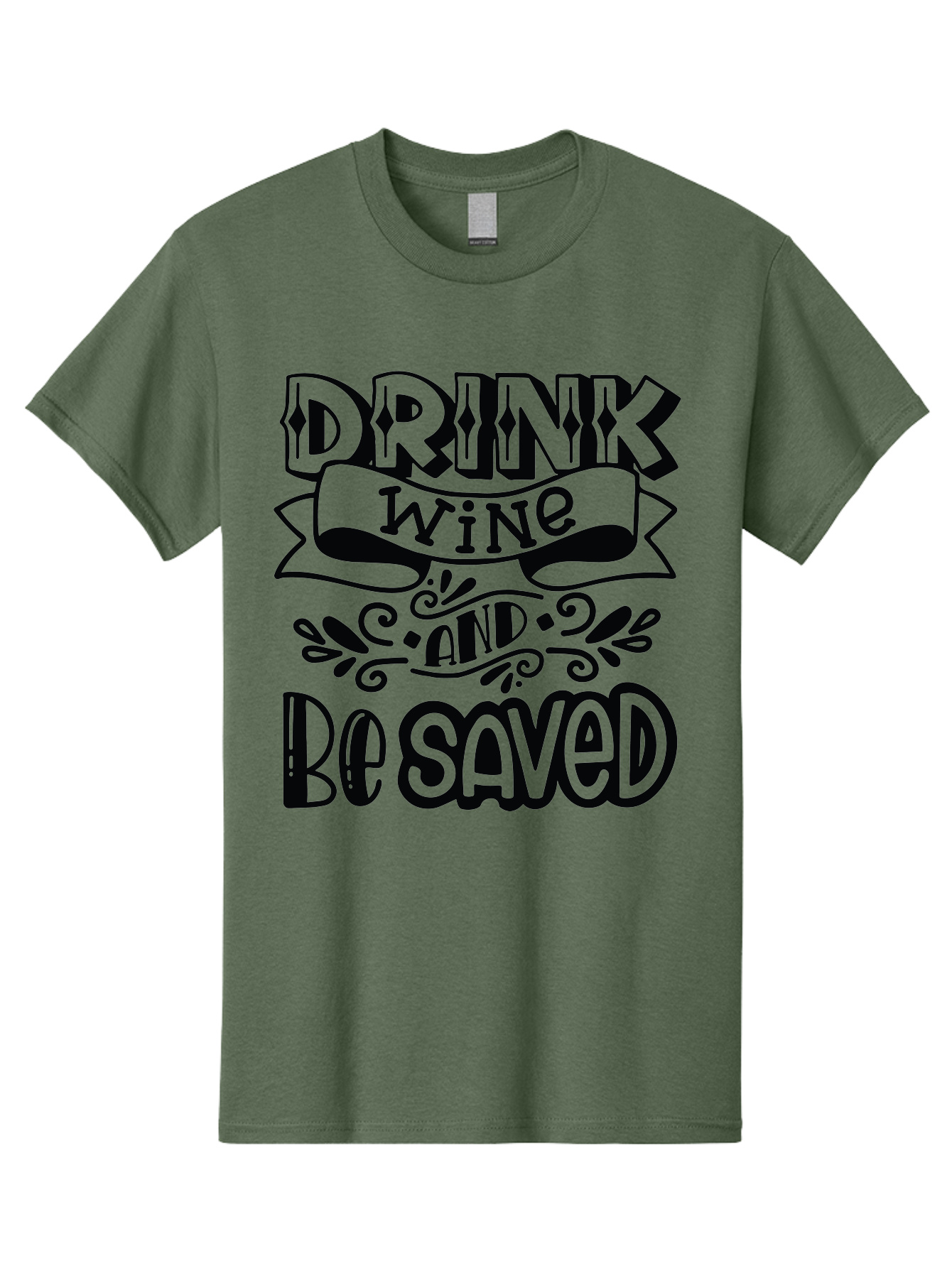 Drink-Wine-And-Be-Saved Men'S Graphic Tee, 100% Cotton, Comfortable Casual Summer Wear, Machine Washable, Typographic Quote, Wine Quote, Witty Saying, Inspirational Phrase, Wine Lover Gift, Drink Wine, Saved, Humorous Quote, Decorative Font, Aad972 27