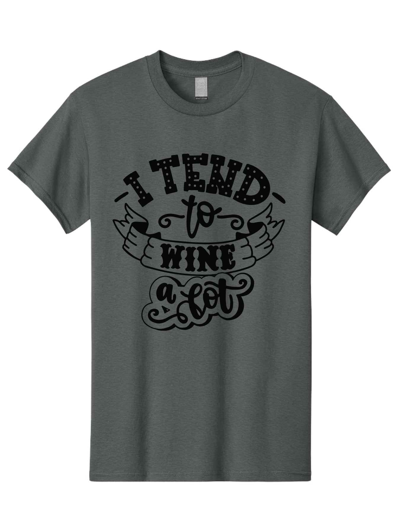 I-Tend-To-Wine-A-Lot Men'S Graphic Tee, 100% Cotton, Comfortable Casual Summer Wear, Machine Washable, Wine Quote, Funny Phrase, Witty Saying, Wine Lover, Humor, Pun, Wine Humor, Sarcastic Quote, Wine Pun, Typography Aad975 3