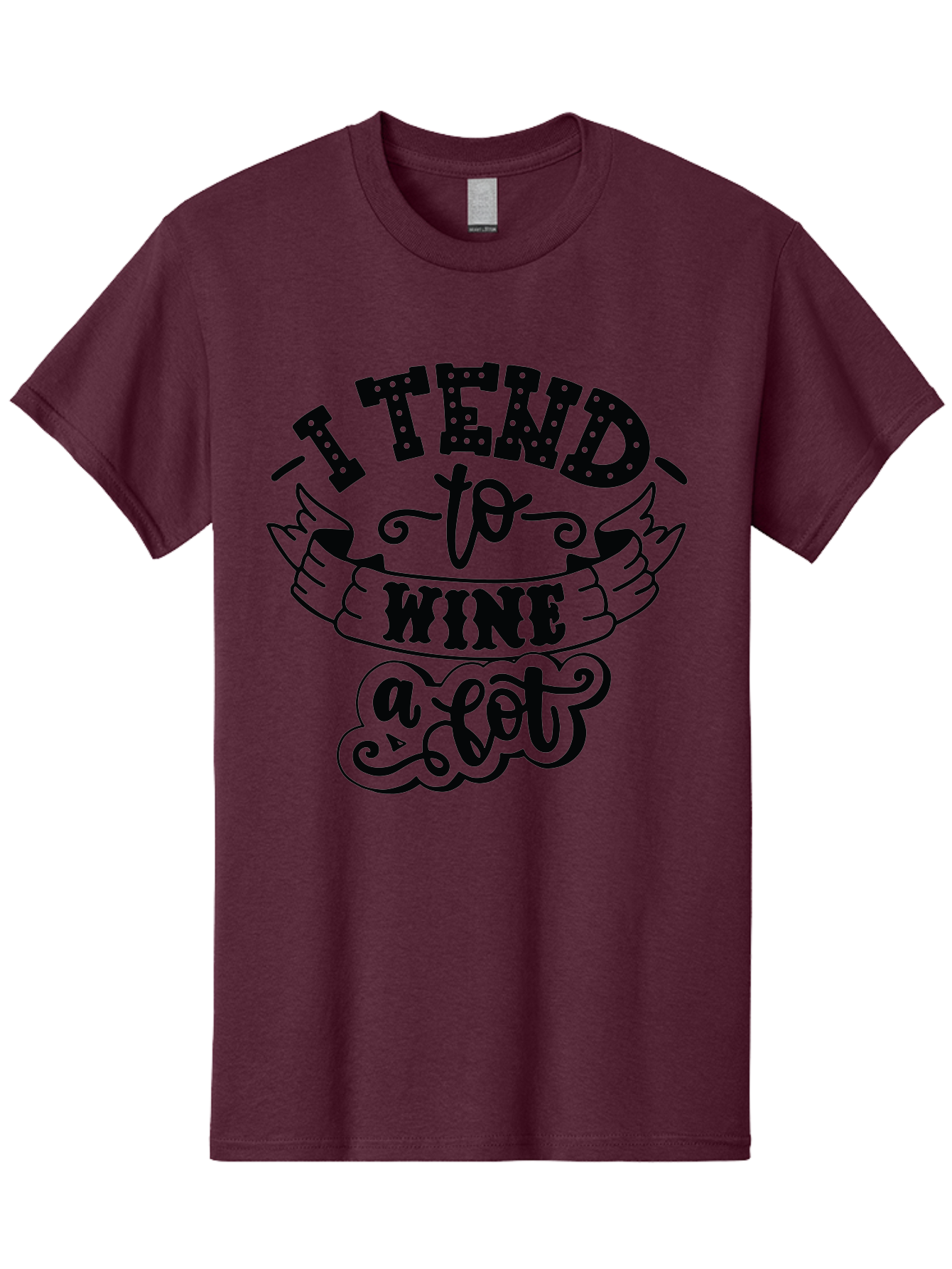 I-Tend-To-Wine-A-Lot Men'S Graphic Tee, 100% Cotton, Comfortable Casual Summer Wear, Machine Washable, Wine Quote, Funny Phrase, Witty Saying, Wine Lover, Humor, Pun, Wine Humor, Sarcastic Quote, Wine Pun, Typography Aad975 7