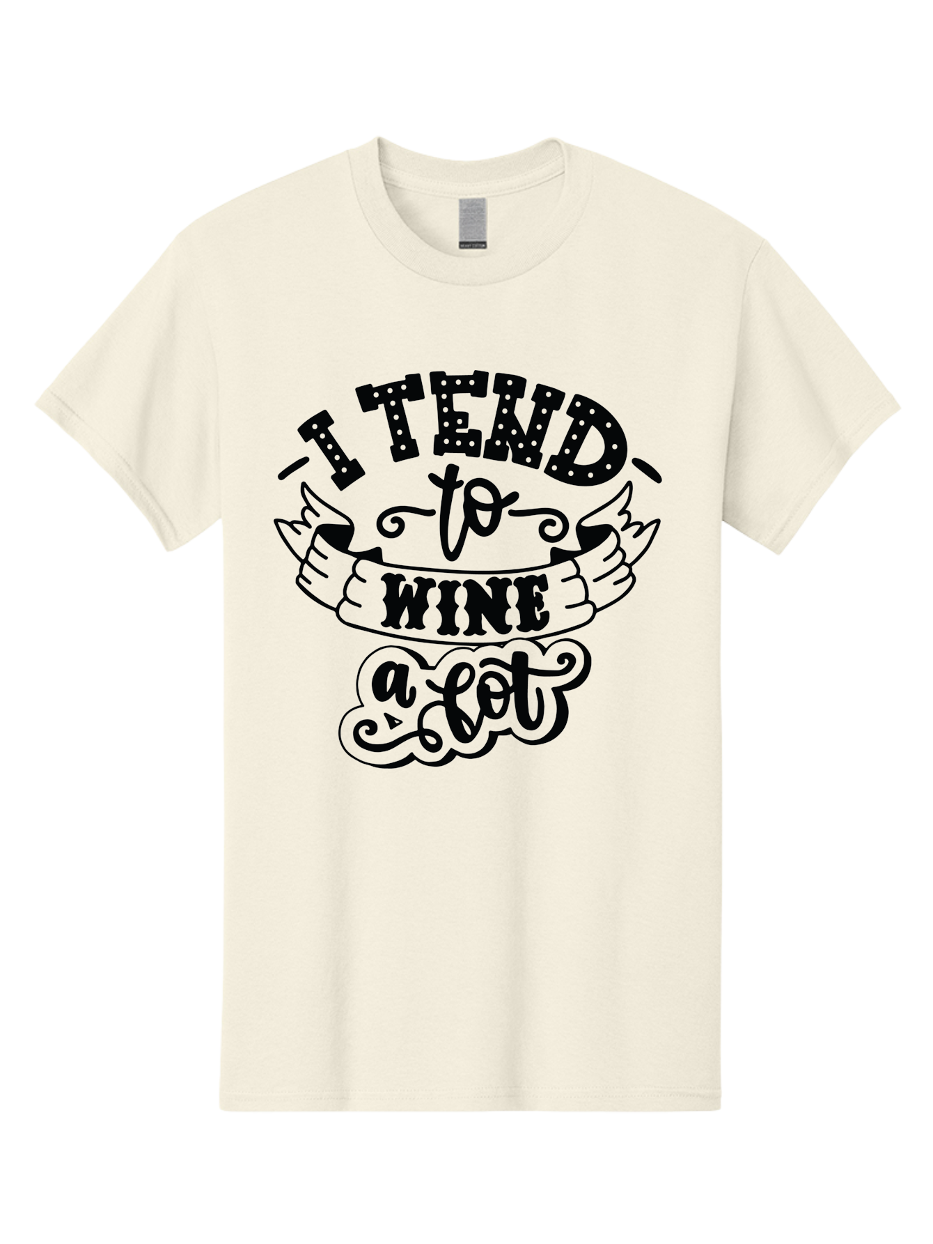 I-Tend-To-Wine-A-Lot Men'S Graphic Tee, 100% Cotton, Comfortable Casual Summer Wear, Machine Washable, Wine Quote, Funny Phrase, Witty Saying, Wine Lover, Humor, Pun, Wine Humor, Sarcastic Quote, Wine Pun, Typography Aad975