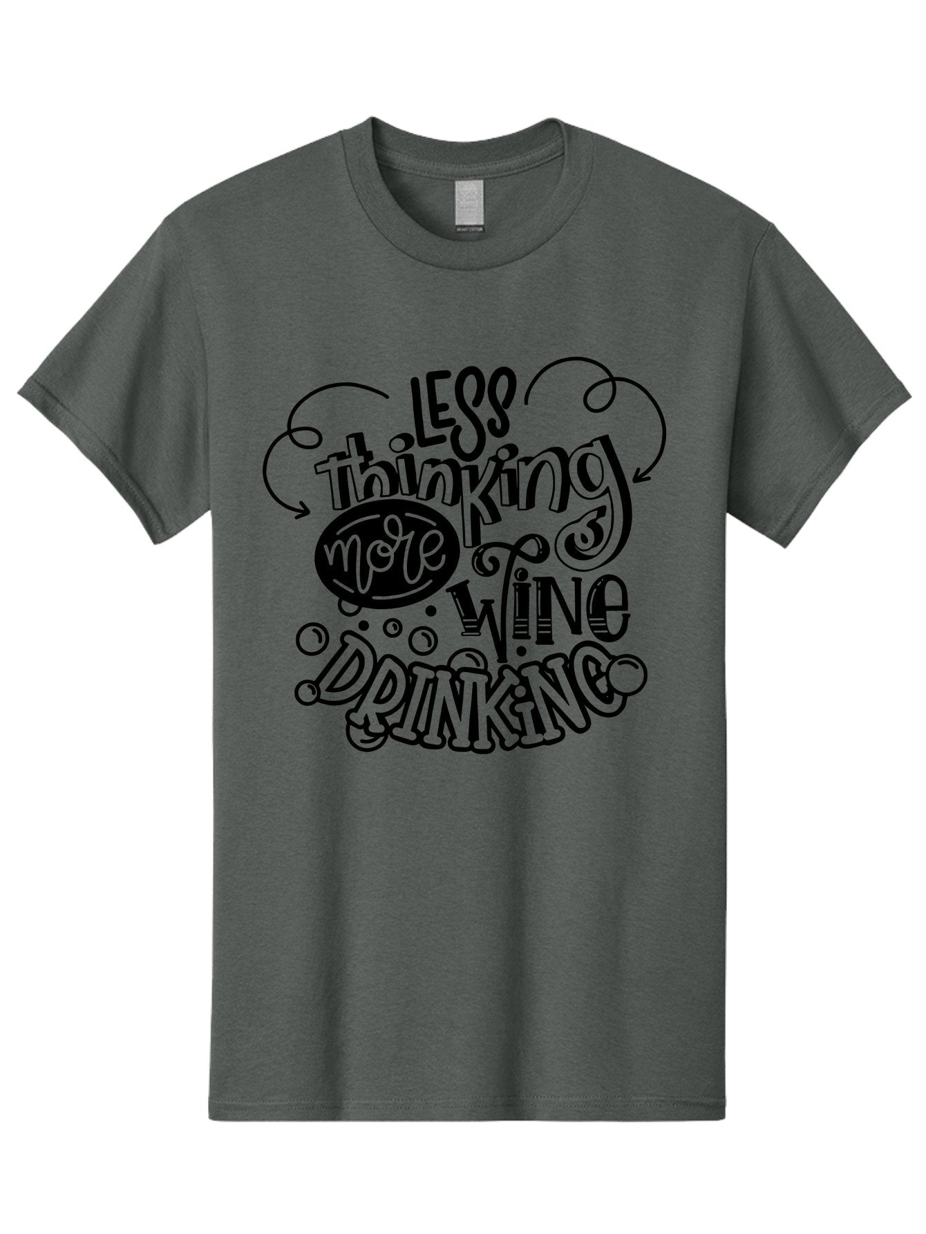 Less-Thinking-More-Wine-Drinking Men'S Graphic Tee, 100% Cotton, Comfortable Casual Summer Wear, Machine Washable, Wine Lover, Drink Wine, Relax, Less Thinking, Wine Quotes, Funny Phrases, Humor, Wine Culture, Wine Drinking Aad976 11