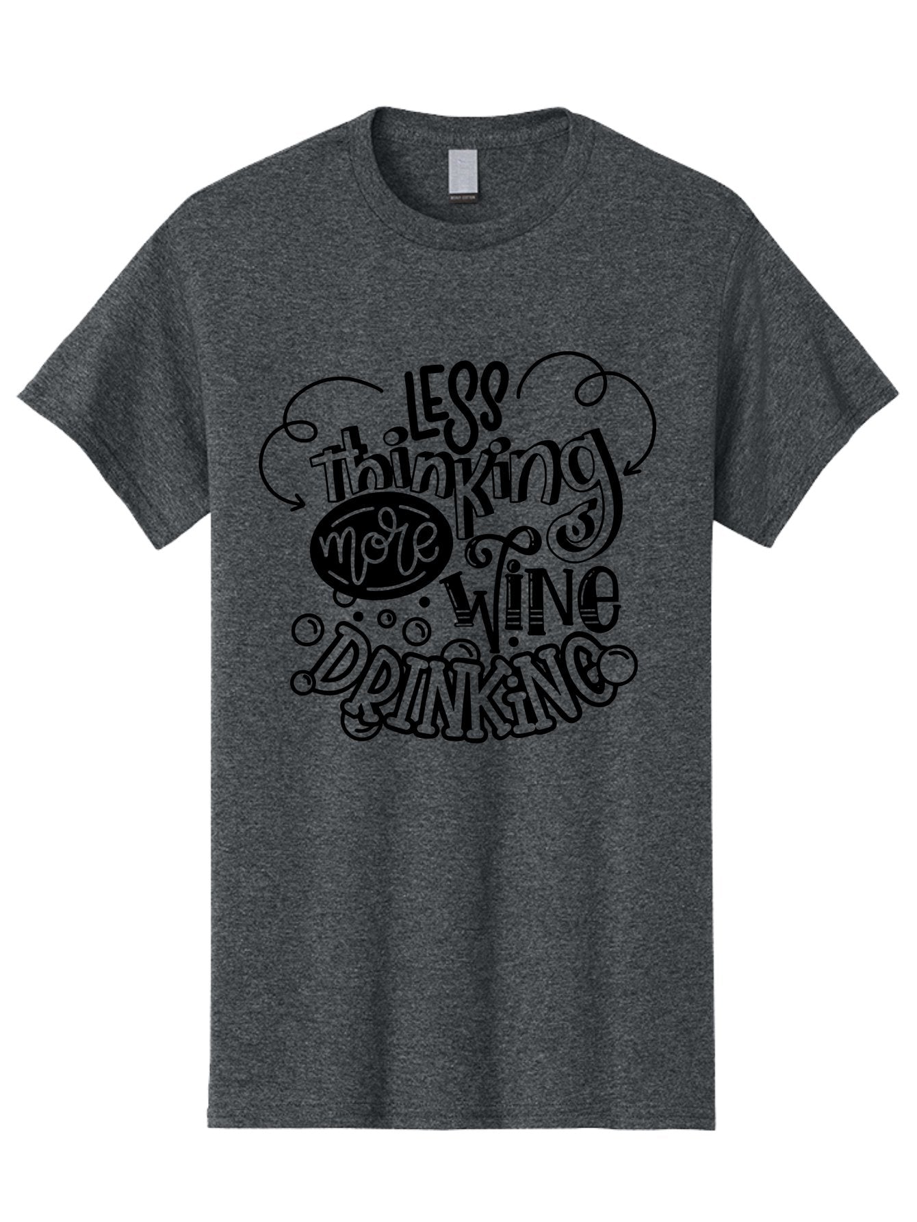 Less-Thinking-More-Wine-Drinking Men'S Graphic Tee, 100% Cotton, Comfortable Casual Summer Wear, Machine Washable, Wine Lover, Drink Wine, Relax, Less Thinking, Wine Quotes, Funny Phrases, Humor, Wine Culture, Wine Drinking Aad976 9