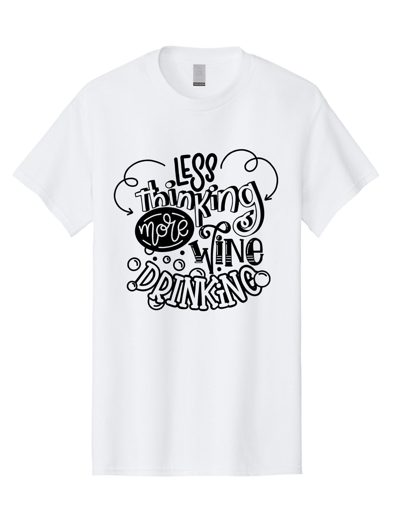 Less-Thinking-More-Wine-Drinking Men'S Graphic Tee, 100% Cotton, Comfortable Casual Summer Wear, Machine Washable, Wine Lover, Drink Wine, Relax, Less Thinking, Wine Quotes, Funny Phrases, Humor, Wine Culture, Wine Drinking Aad976 14