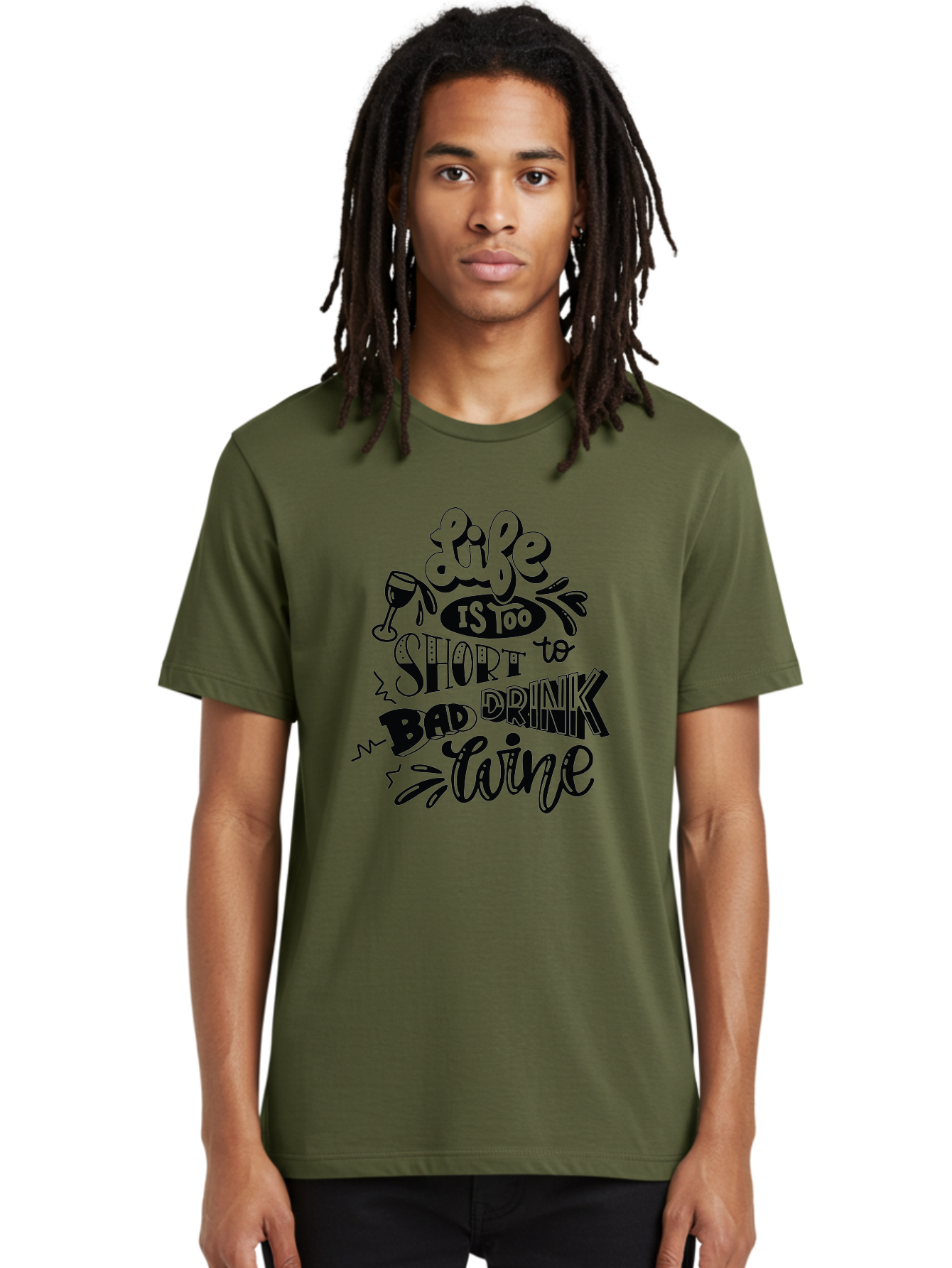 Life-Is-Too-Short-To-Drink-Bad-Wine Men'S Graphic Tee, 100% Cotton, Comfortable Casual Summer Wear, Machine Washable, Wine Quote, Life Is Too Short, Drink Wine, Good Wine, Wine Lovers, Happy Hour, Wine Time, Relax With Wine, Wine Enjoyment Aad977 30