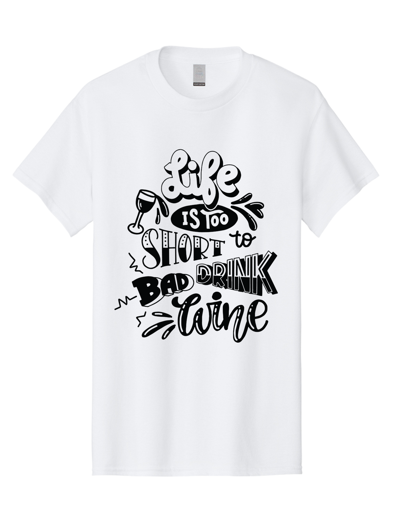 Life-Is-Too-Short-To-Drink-Bad-Wine Men'S Graphic Tee, 100% Cotton, Comfortable Casual Summer Wear, Machine Washable, Wine Quote, Life Is Too Short, Drink Wine, Good Wine, Wine Lovers, Happy Hour, Wine Time, Relax With Wine, Wine Enjoyment Aad977 15