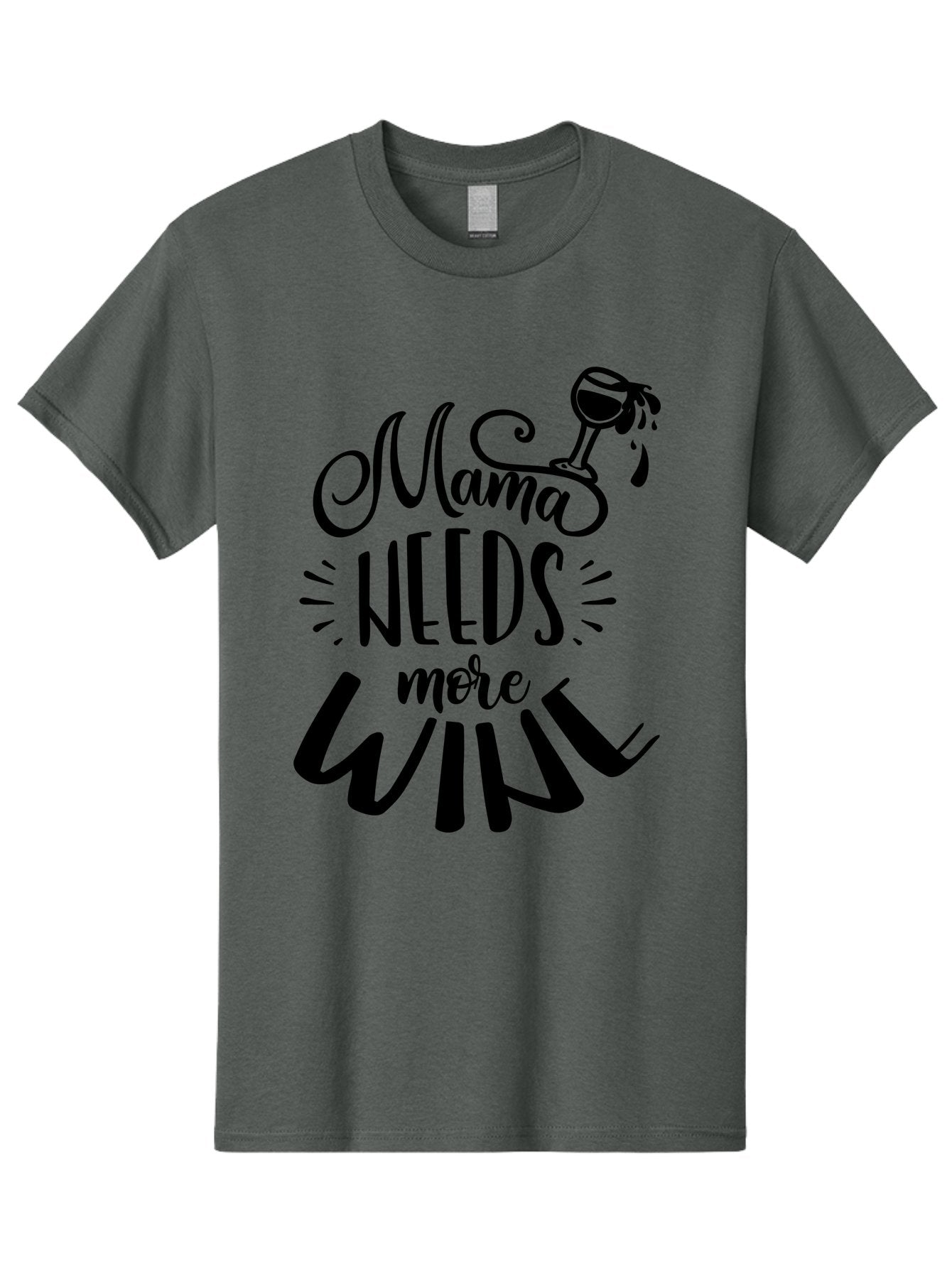 Mama-Needs-More-Wine Men'S Graphic Tee, 100% Cotton, Comfortable Casual Summer Wear, Machine Washable, Mama Needs More Wine, Funny Quote, Wine Humor, Mom Life, Wine Lover, Humorous Saying, Relatable Phrase, Parenting Joke Aad979