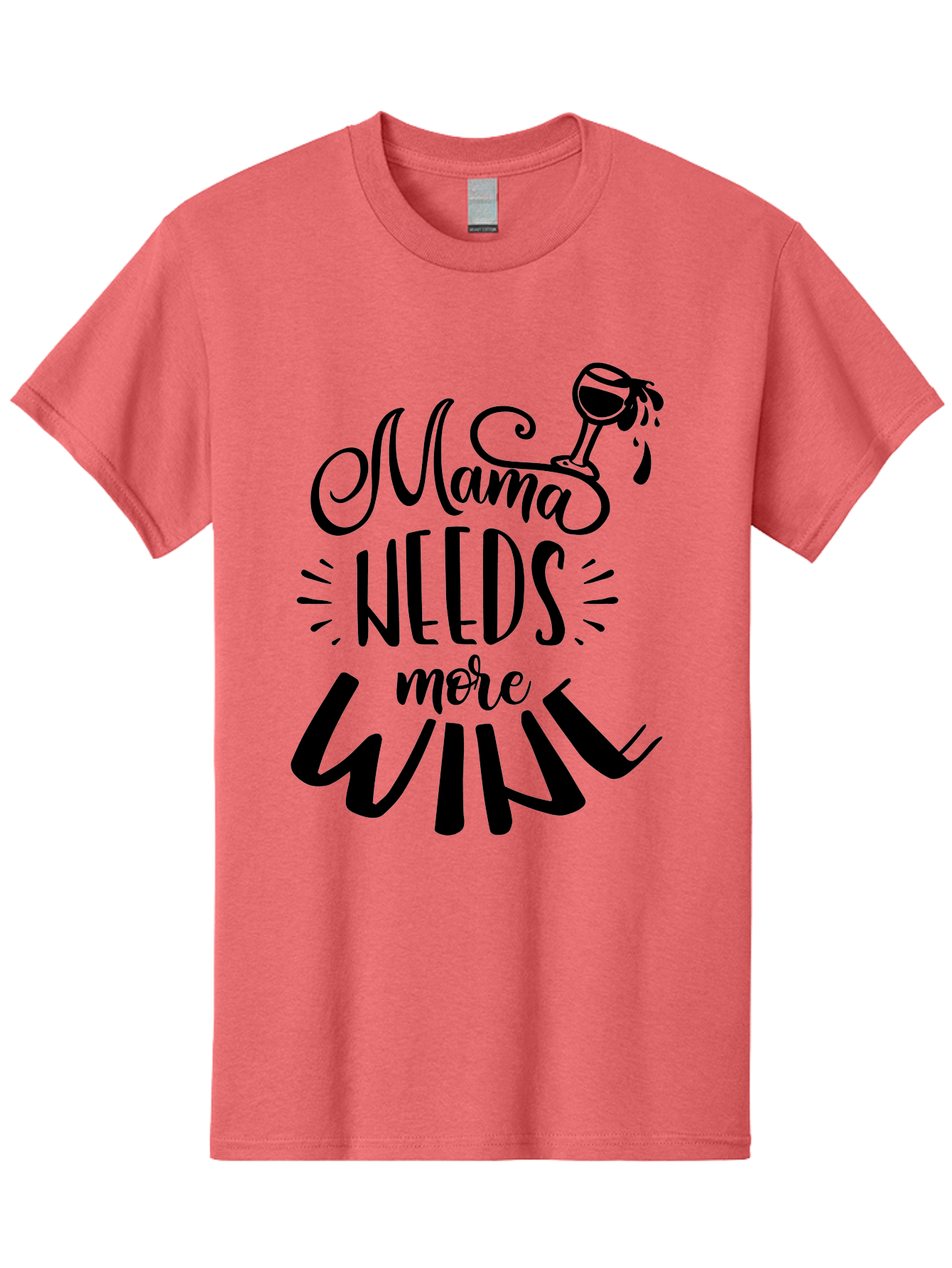 Mama-Needs-More-Wine Men'S Graphic Tee, 100% Cotton, Comfortable Casual Summer Wear, Machine Washable, Mama Needs More Wine, Funny Quote, Wine Humor, Mom Life, Wine Lover, Humorous Saying, Relatable Phrase, Parenting Joke Aad979 27