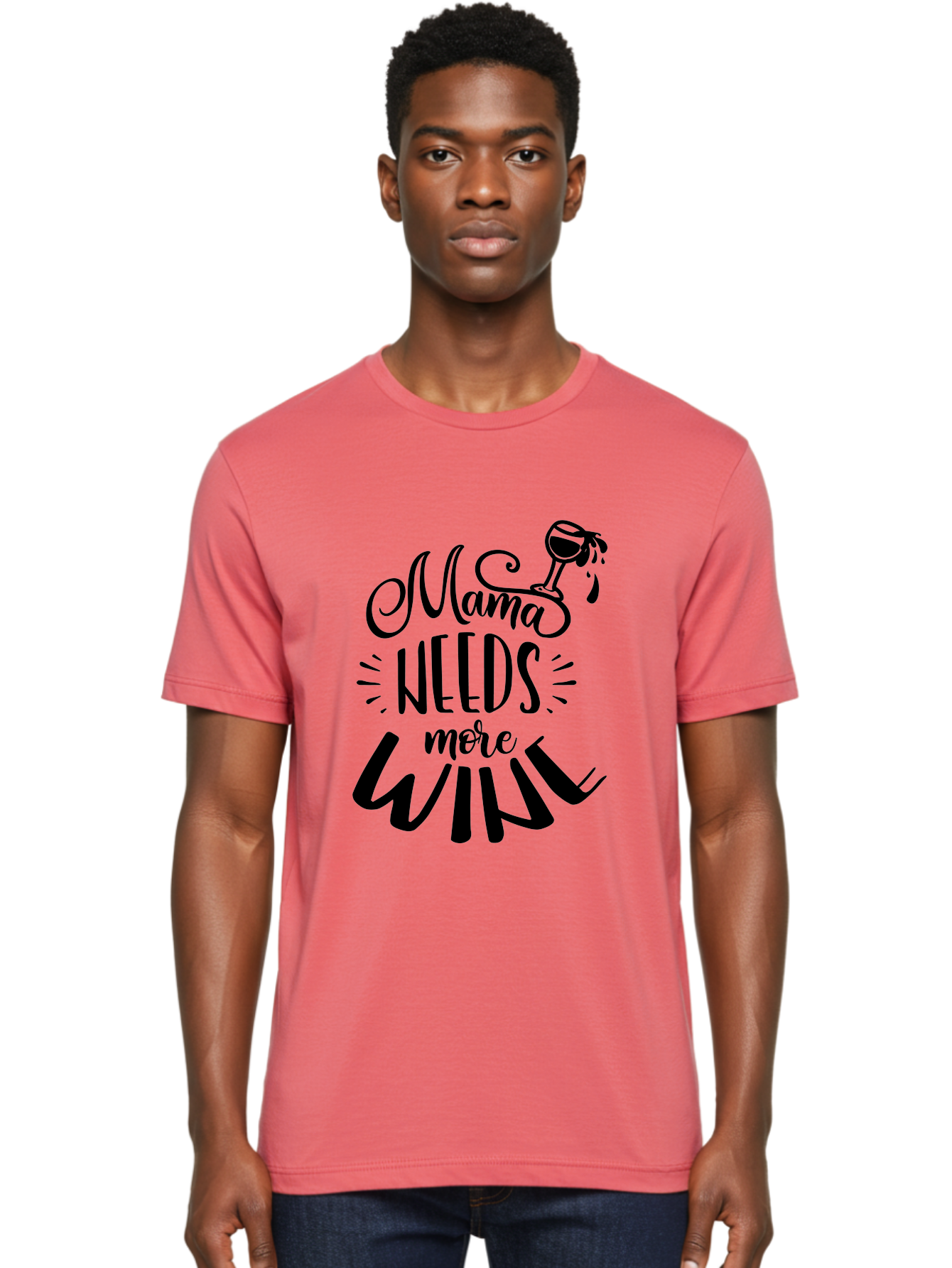 Mama-Needs-More-Wine Men'S Graphic Tee, 100% Cotton, Comfortable Casual Summer Wear, Machine Washable, Mama Needs More Wine, Funny Quote, Wine Humor, Mom Life, Wine Lover, Humorous Saying, Relatable Phrase, Parenting Joke Aad979 28