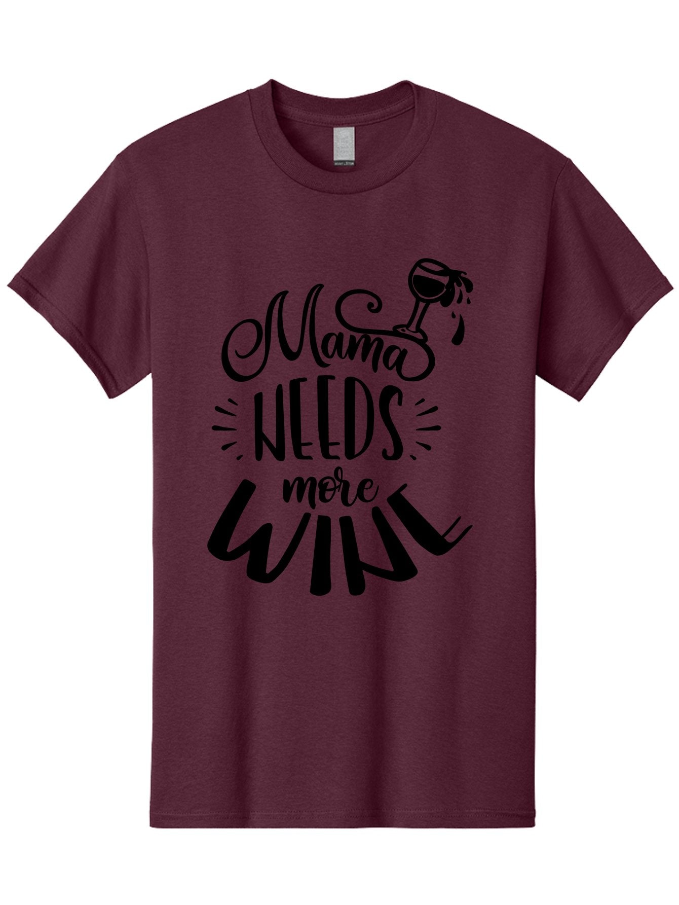 Mama-Needs-More-Wine Men'S Graphic Tee, 100% Cotton, Comfortable Casual Summer Wear, Machine Washable, Mama Needs More Wine, Funny Quote, Wine Humor, Mom Life, Wine Lover, Humorous Saying, Relatable Phrase, Parenting Joke Aad979