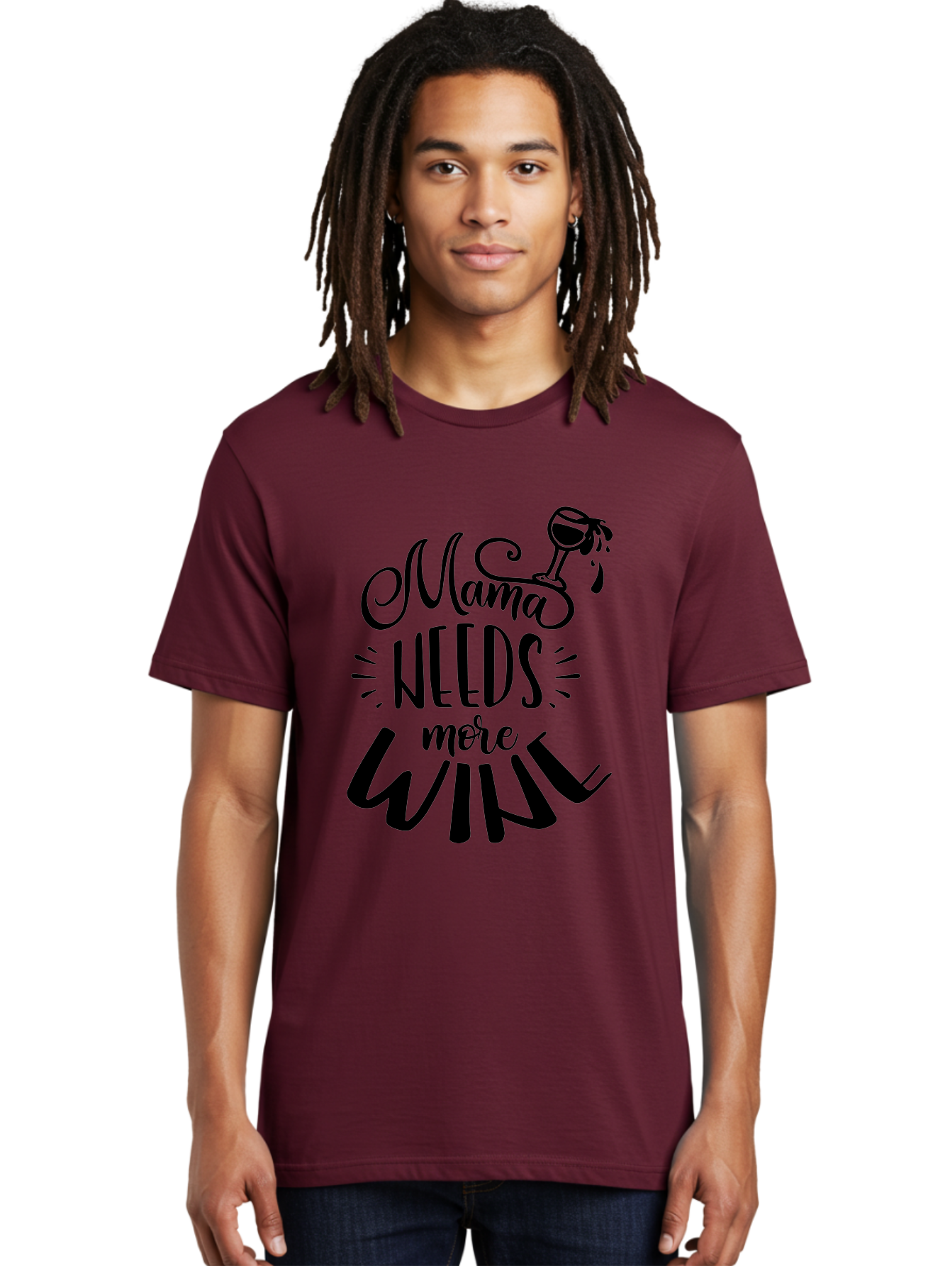Mama-Needs-More-Wine Men'S Graphic Tee, 100% Cotton, Comfortable Casual Summer Wear, Machine Washable, Mama Needs More Wine, Funny Quote, Wine Humor, Mom Life, Wine Lover, Humorous Saying, Relatable Phrase, Parenting Joke Aad979 20