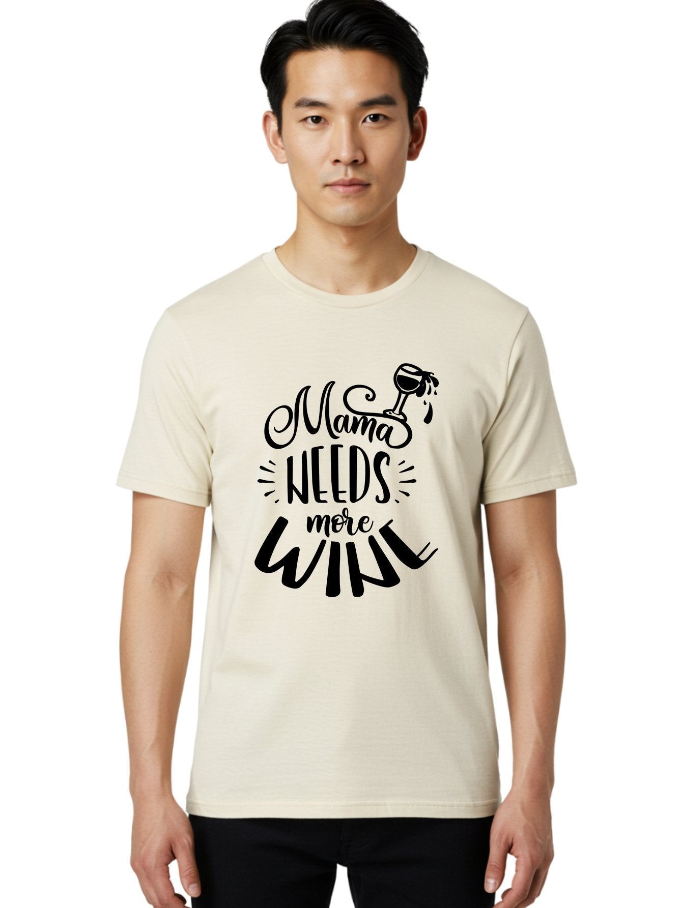 Mama-Needs-More-Wine Men'S Graphic Tee, 100% Cotton, Comfortable Casual Summer Wear, Machine Washable, Mama Needs More Wine, Funny Quote, Wine Humor, Mom Life, Wine Lover, Humorous Saying, Relatable Phrase, Parenting Joke Aad979 20