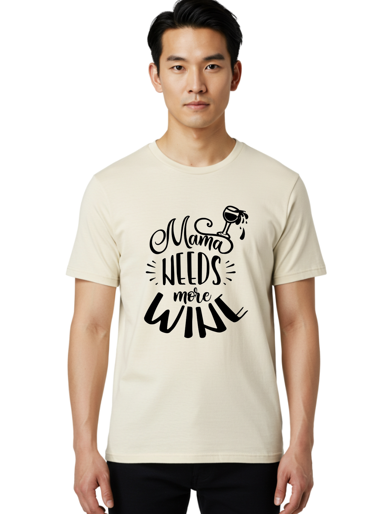 Mama-Needs-More-Wine Men'S Graphic Tee, 100% Cotton, Comfortable Casual Summer Wear, Machine Washable, Mama Needs More Wine, Funny Quote, Wine Humor, Mom Life, Wine Lover, Humorous Saying, Relatable Phrase, Parenting Joke Aad979 30