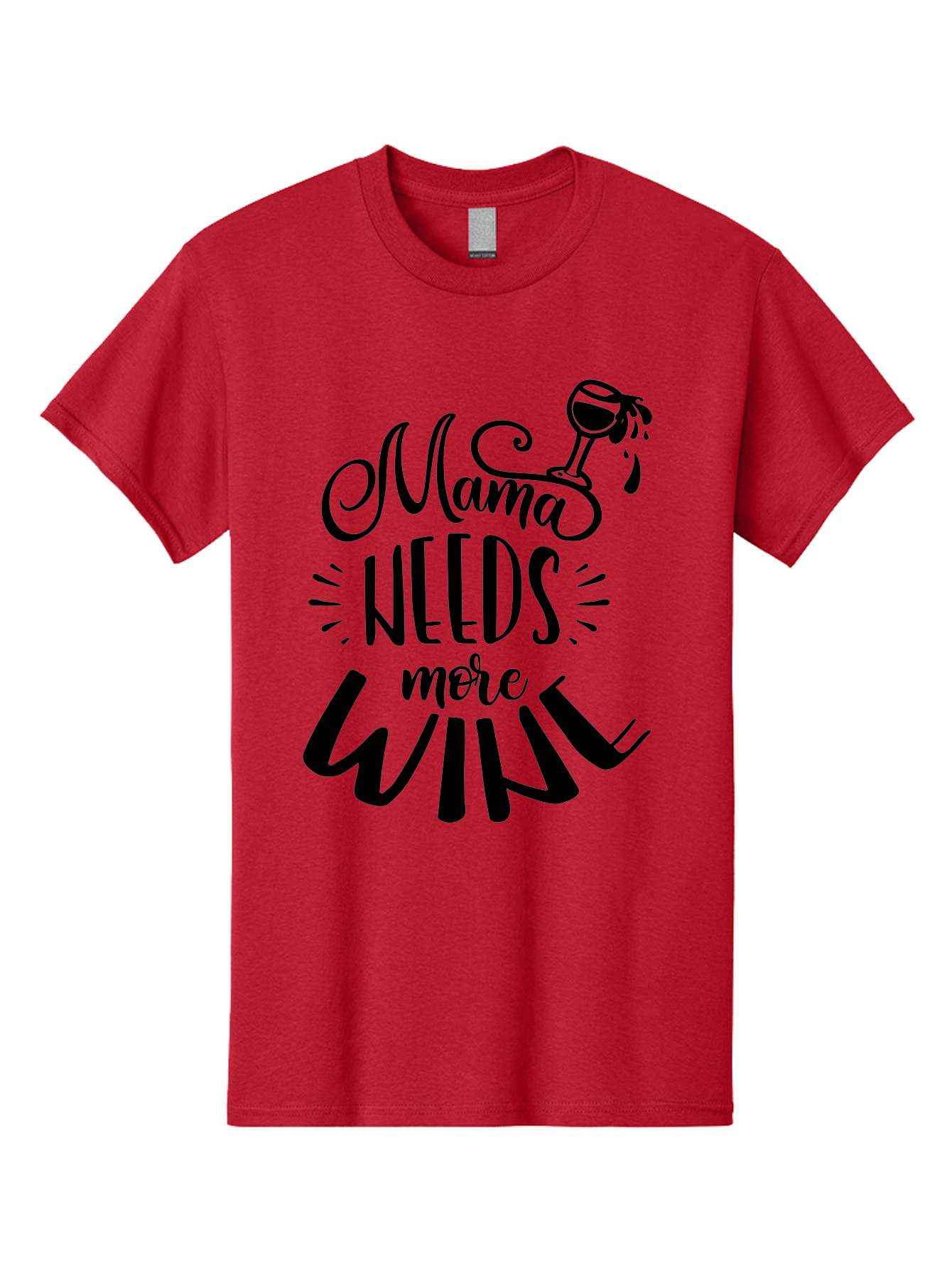 Mama-Needs-More-Wine Men'S Graphic Tee, 100% Cotton, Comfortable Casual Summer Wear, Machine Washable, Mama Needs More Wine, Funny Quote, Wine Humor, Mom Life, Wine Lover, Humorous Saying, Relatable Phrase, Parenting Joke Aad979 13